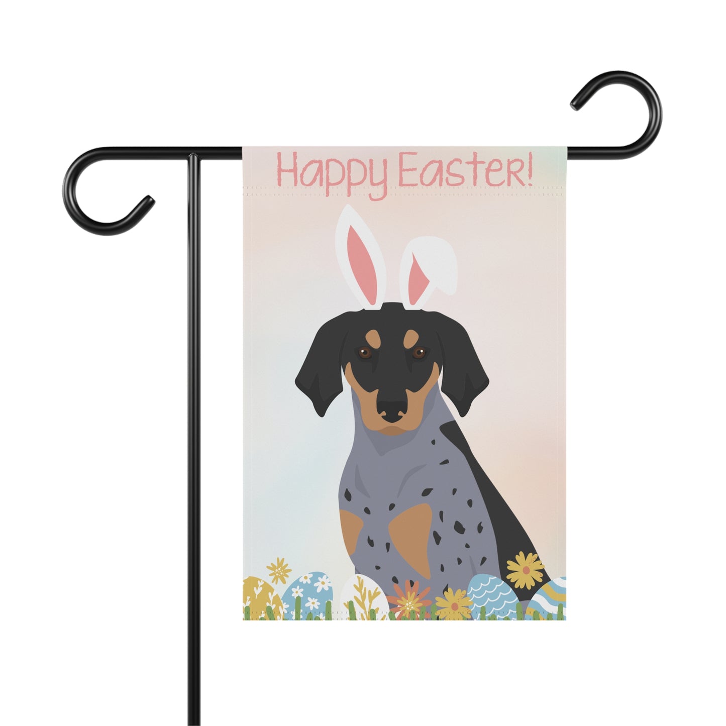 Bluetick Coonhound Dog Happy Easter Garden Flag