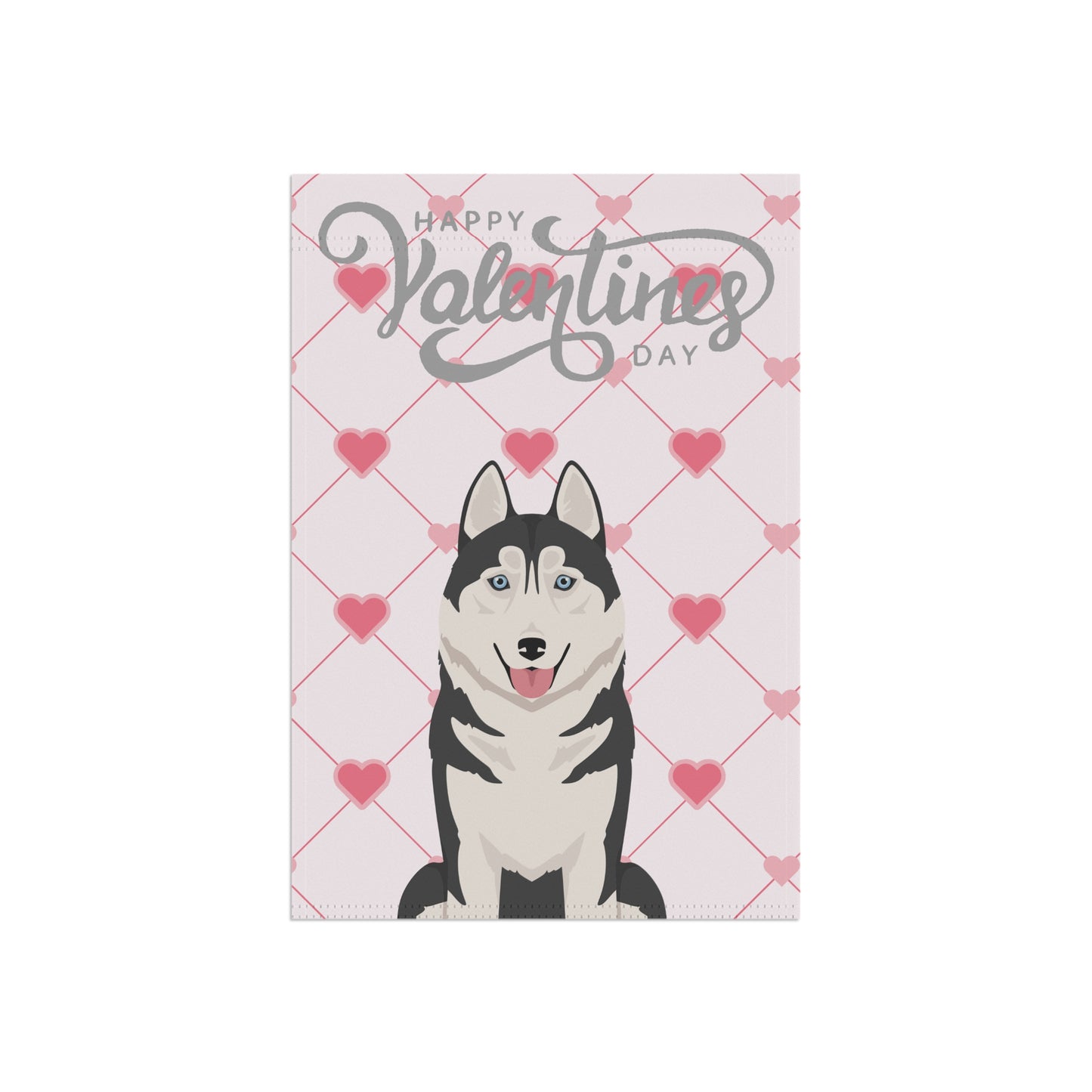 Siberian Husky Dog Valentines Day Garden Flag