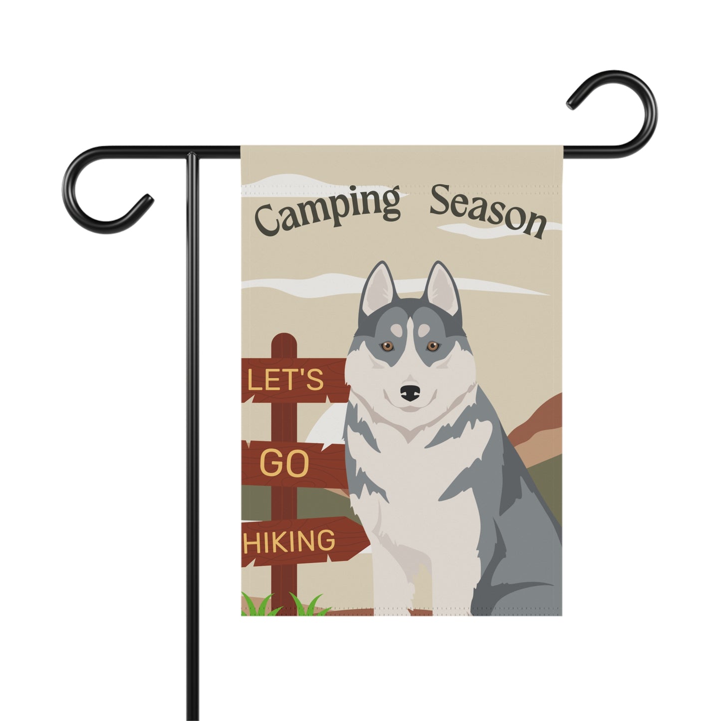 Siberian Husky Dog Camping Garden Flag