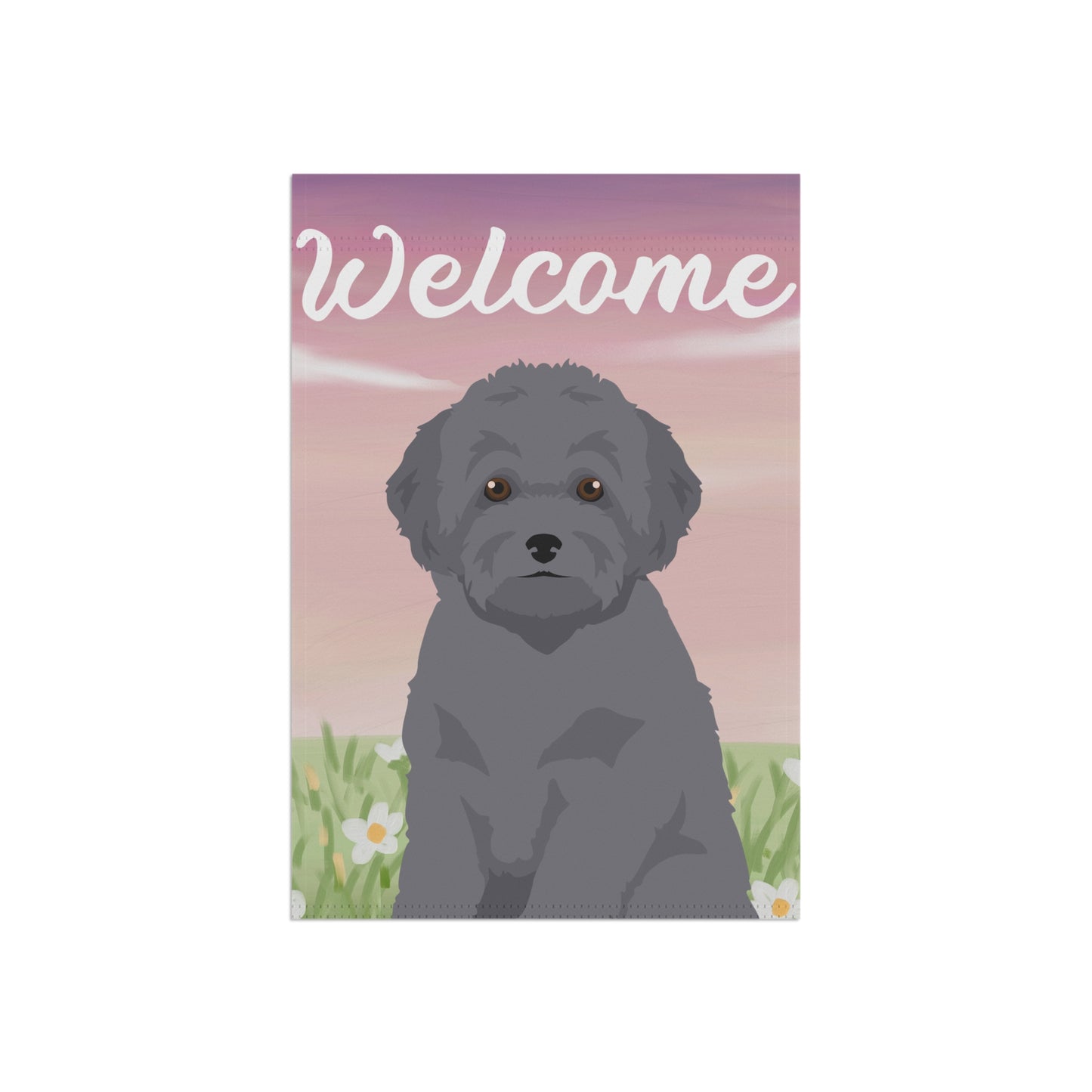 Toy Poodle Dog Welcome Garden Flag