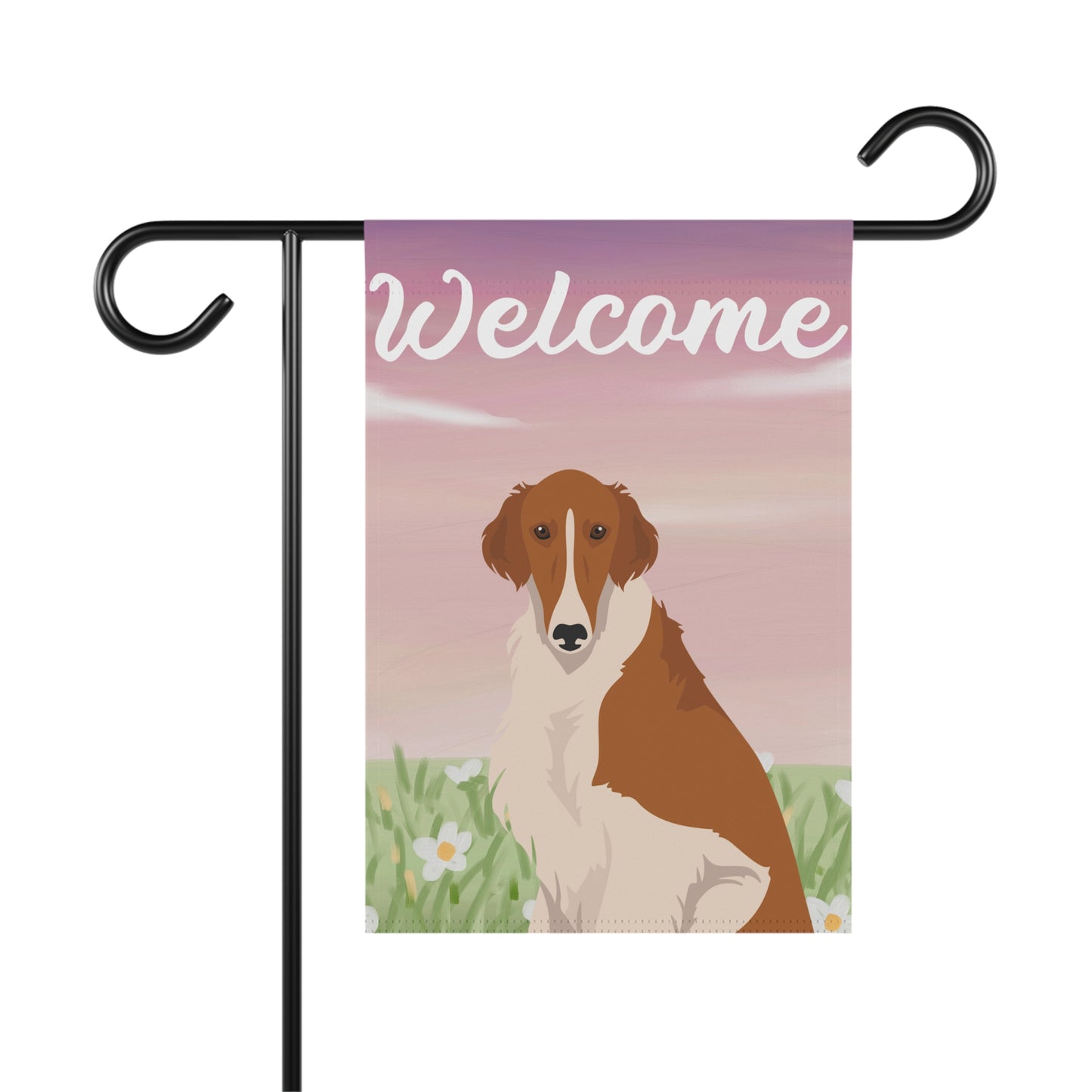 Borzoi Dog Welcome Garden Flag