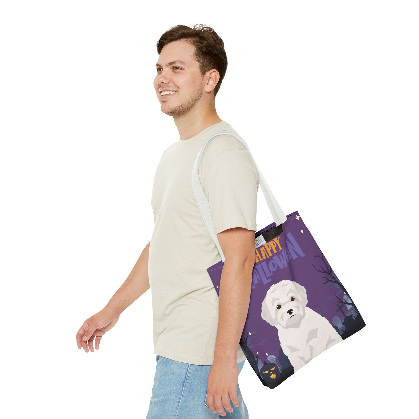 Toy Poodle Dog Happy Halloween Tote Bag 16x16