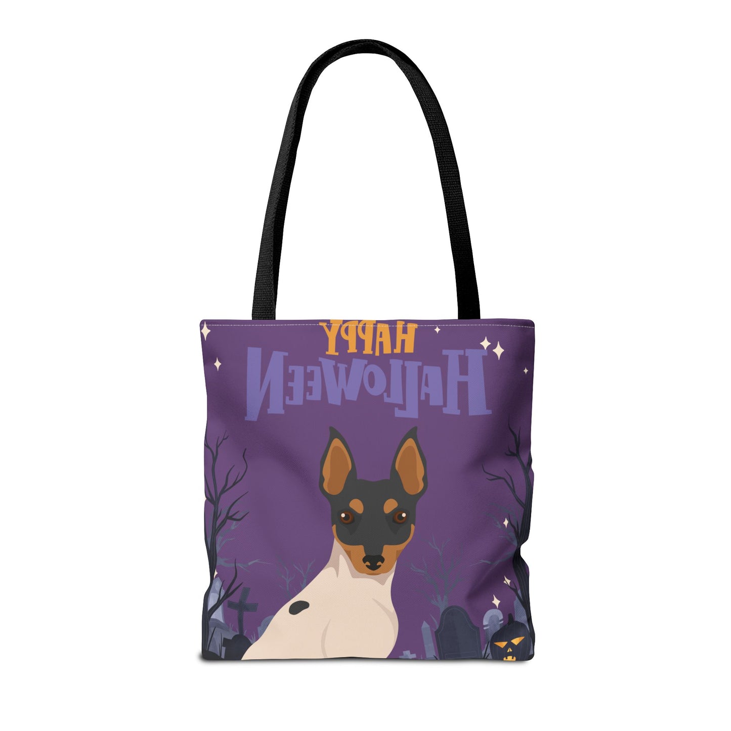 Toy Fox Terrier Dog Happy Halloween Tote Bag 16x16