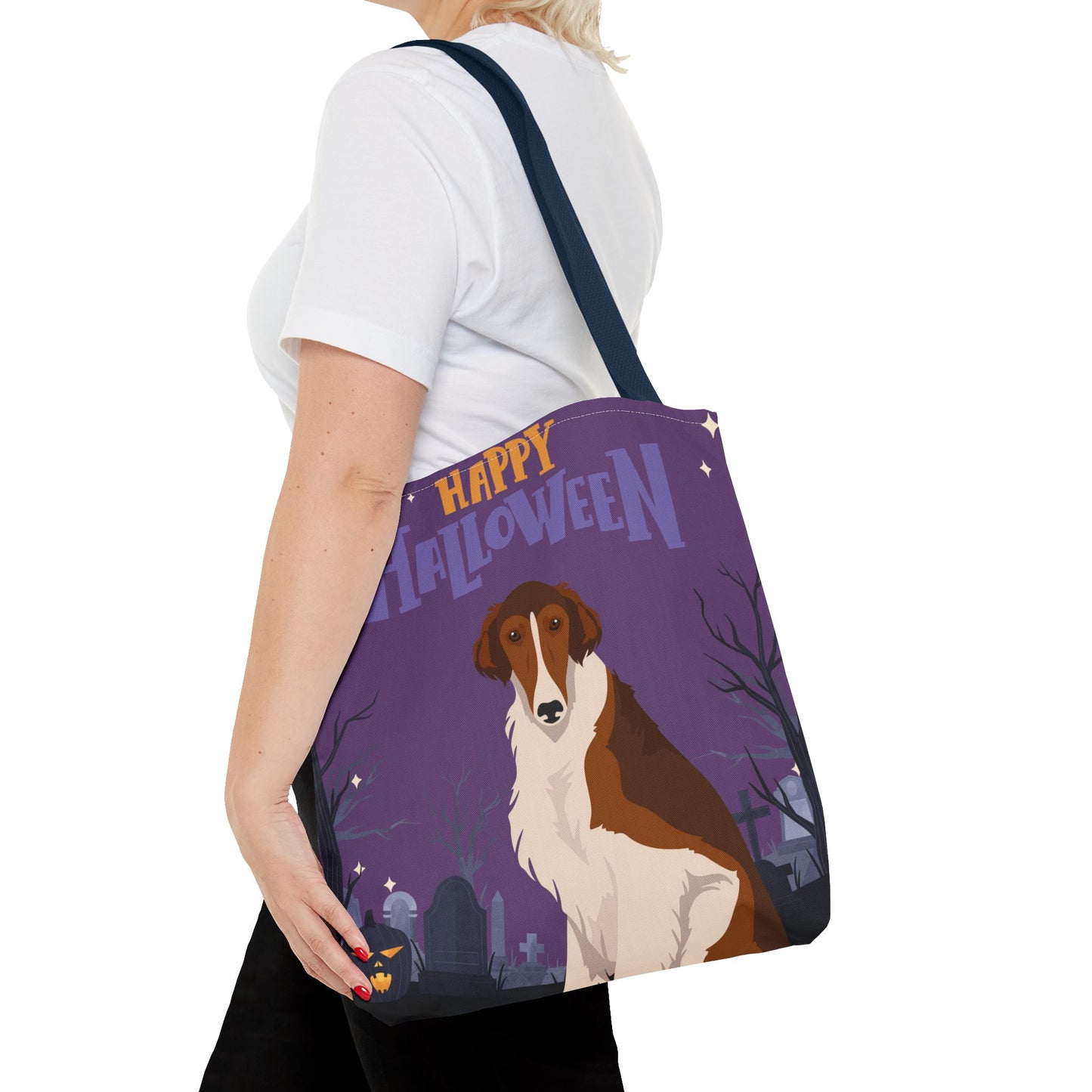 Borzoi Dog Happy Halloween Tote Bag 16x16