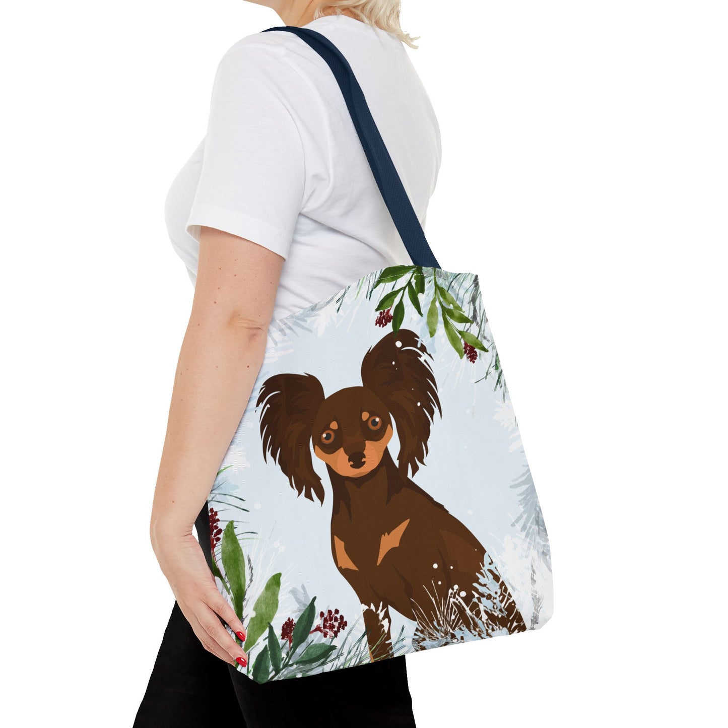 Russian Toy Terrier Dog Christmas Holiday Tote Bag 16x16