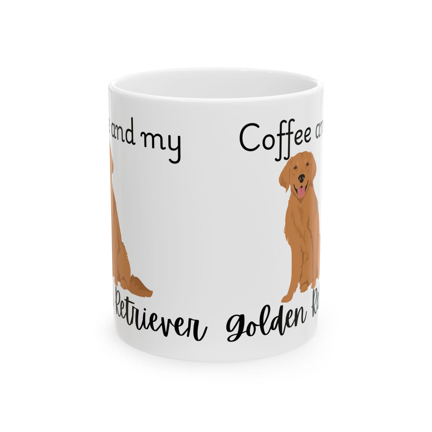 Coffee and My Golden Retriever Ceramic Mug | Dog Lover Gift, Pet Owner Cup, Cute Mug for Dog Moms, Funny Mug for Coffee Lovers