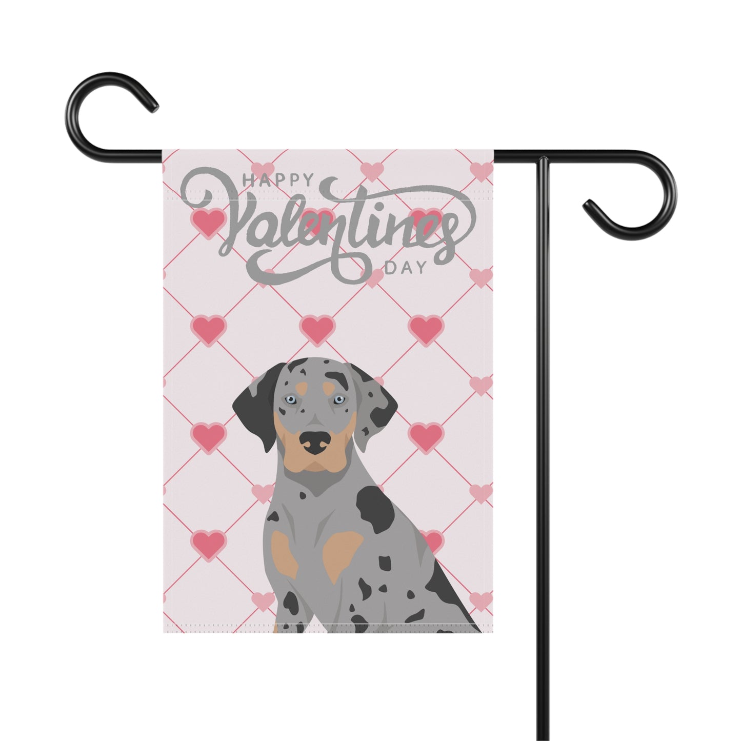 Catahoula Leopard Dog Valentines Day Garden Flag