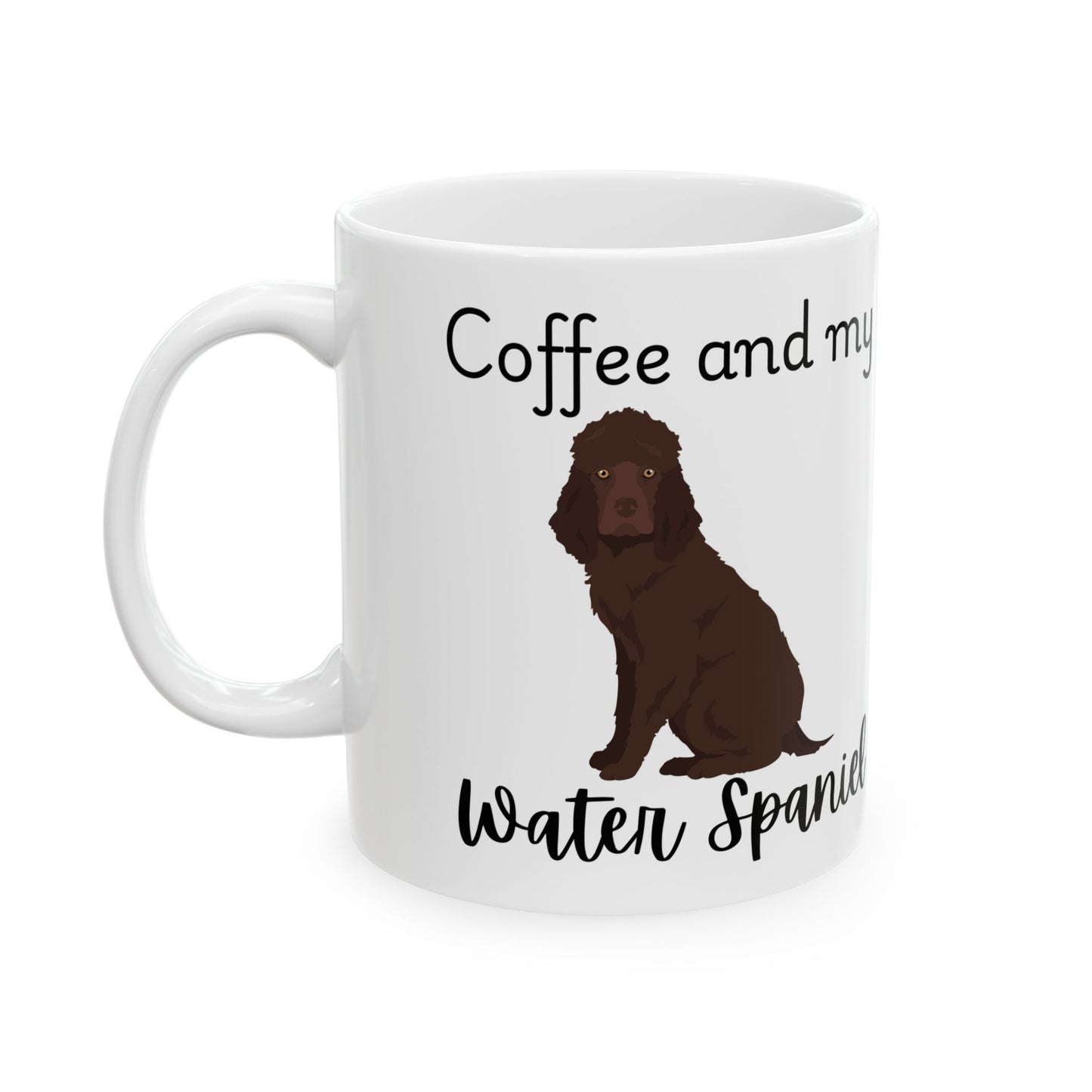 Coffee and My Water Spaneil Ceramic Mug | Dog Lover Gift, Pet Owner Cup, Cute Mug for Dog Moms, Funny Mug for Coffee Lovers