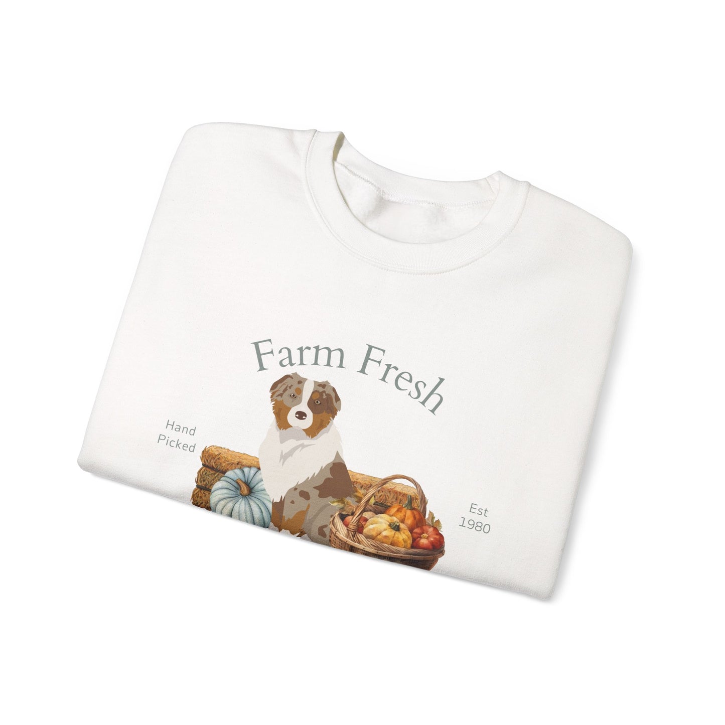Australian Shepherd Dog Fall Farm Fresh Unisex Heavy Blend Crewneck Sweatshirt