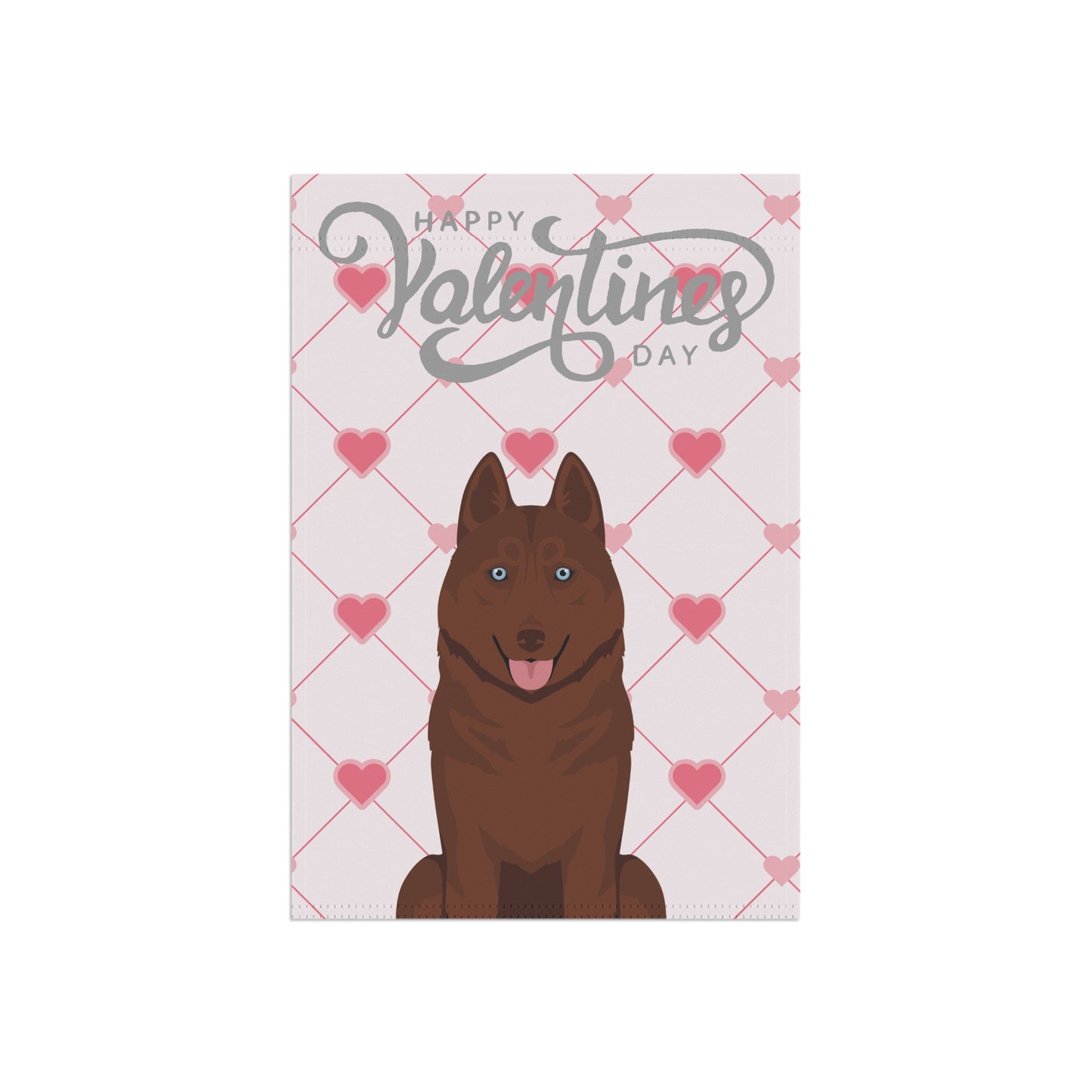 Siberian Husky Dog Valentines Day Garden Flag
