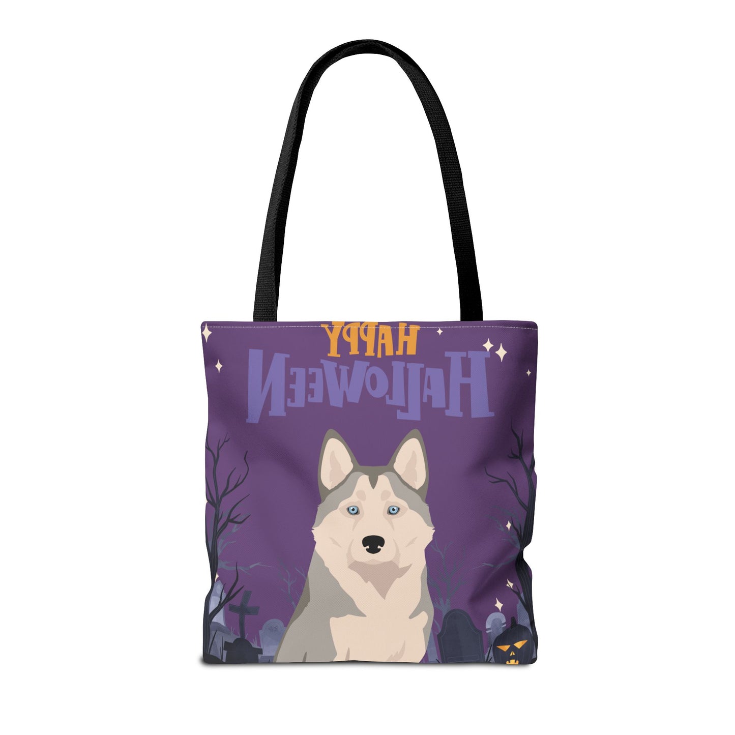 Alaskan Husky Dog Happy Halloween Tote Bag 16x16