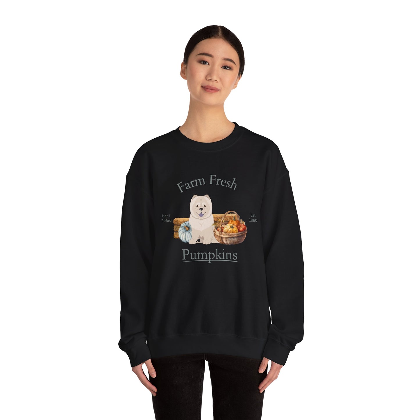 Chow Chow Dog Fall Farm Fresh Unisex Heavy Blend Crewneck Sweatshirt