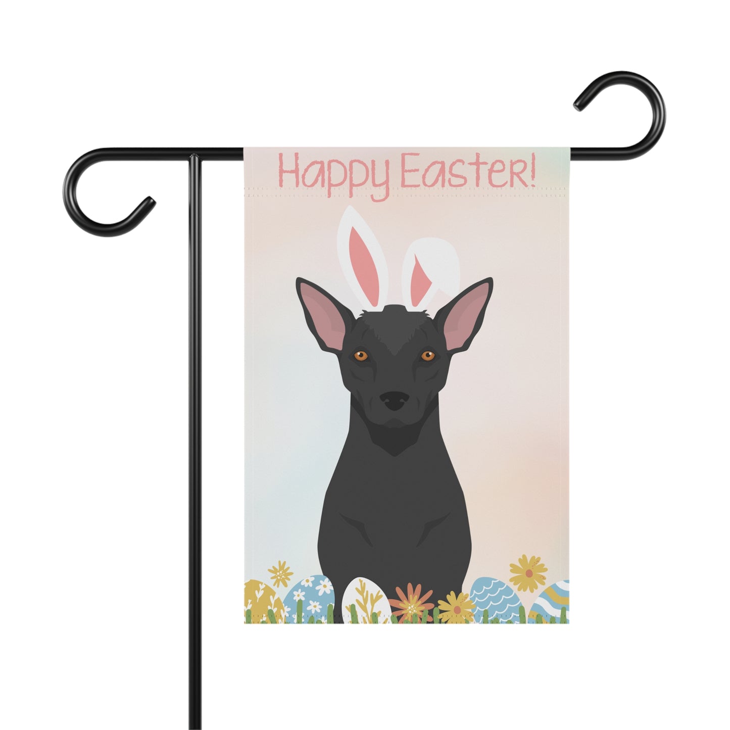 Xolo Dog Happy Easter Garden Flag