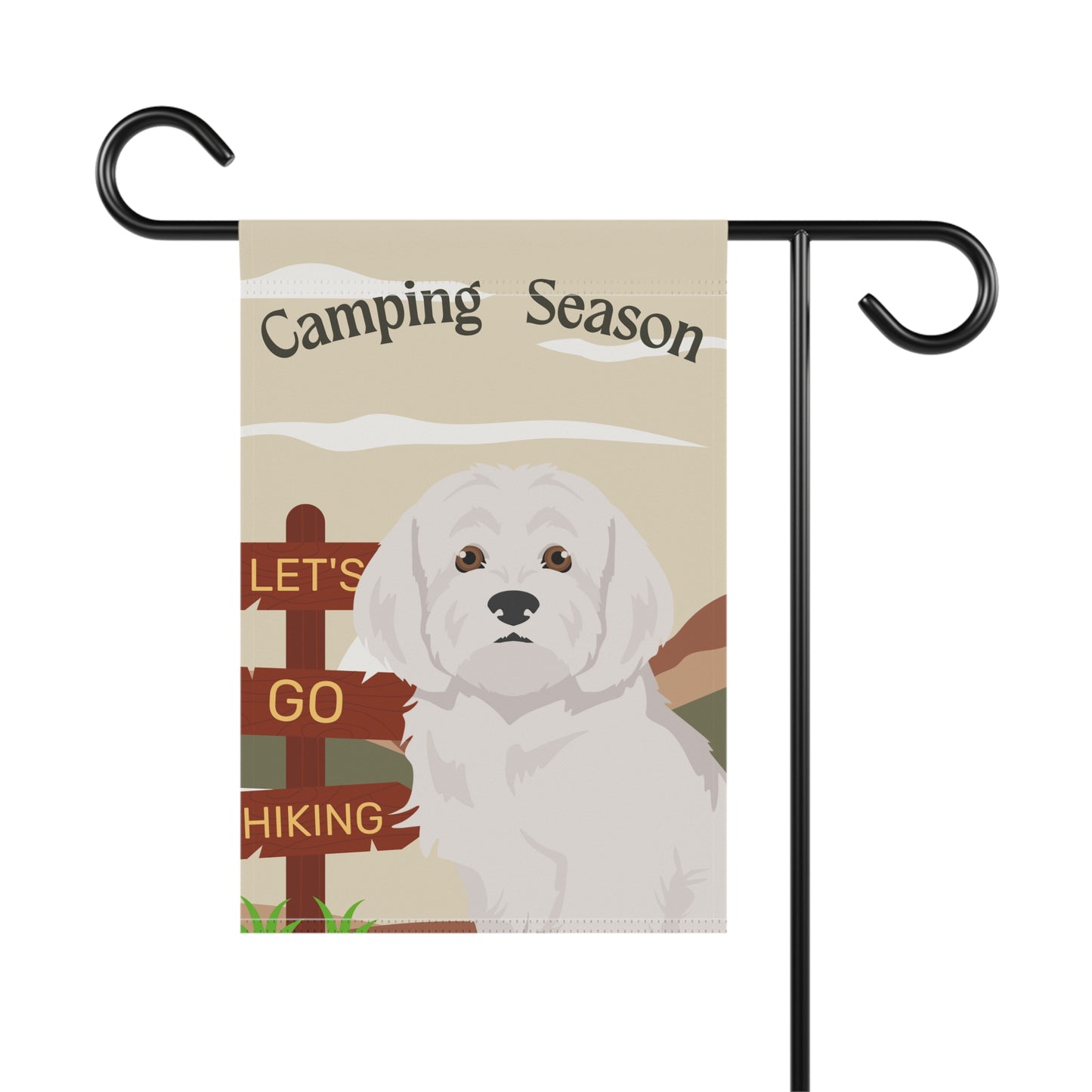 Maltese Dog Camping Garden Flag