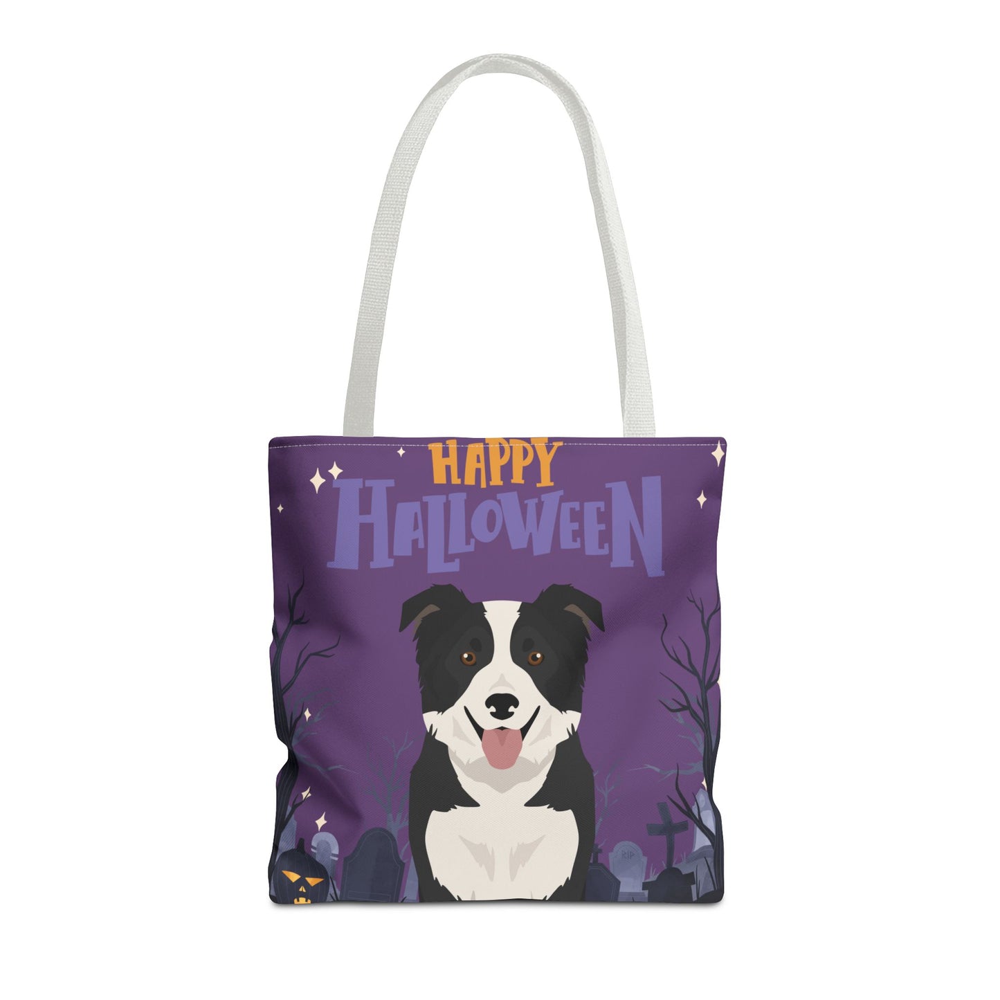 Border Collie Dog Happy Halloween Tote Bag 16x16