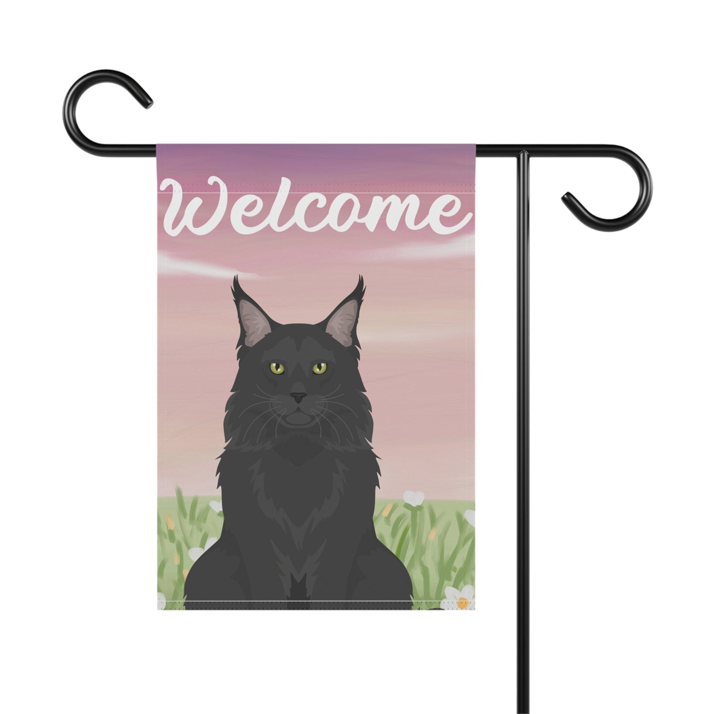 Maine Coon Cat Welcome Garden Flag