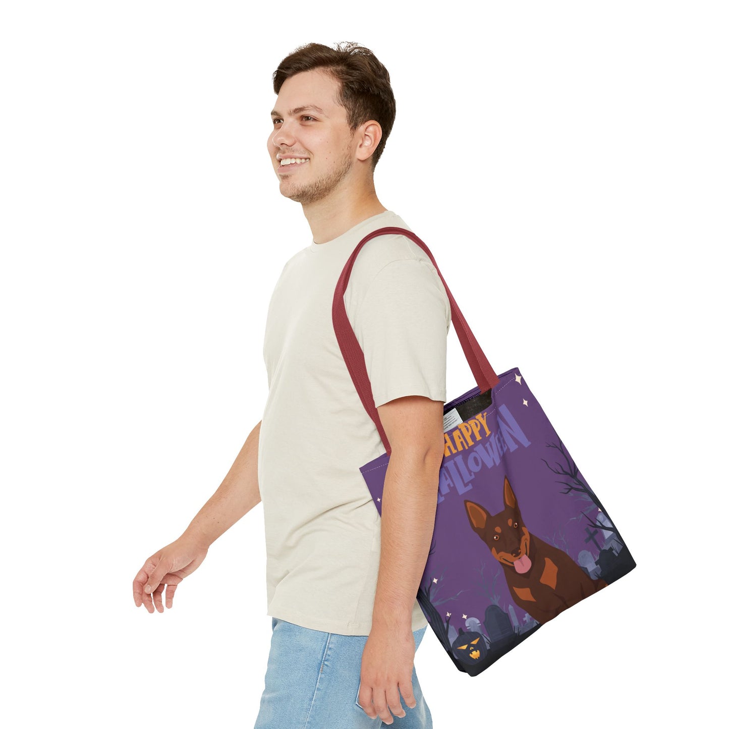 Australian Kelpie Dog Happy Halloween Tote Bag 16x16