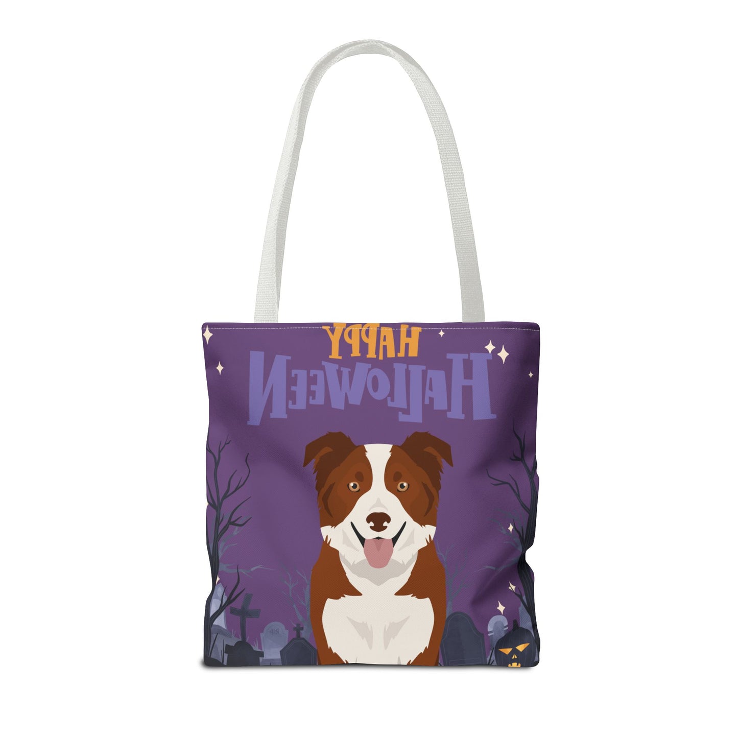 Border Collie Dog Happy Halloween Tote Bag 16x16