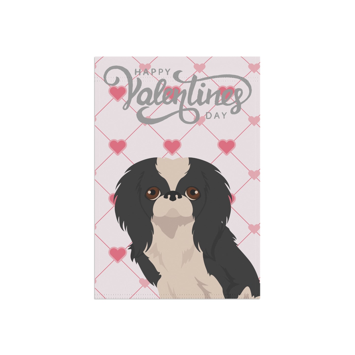 Japanese Chin Dog Valentines Day Garden Flag