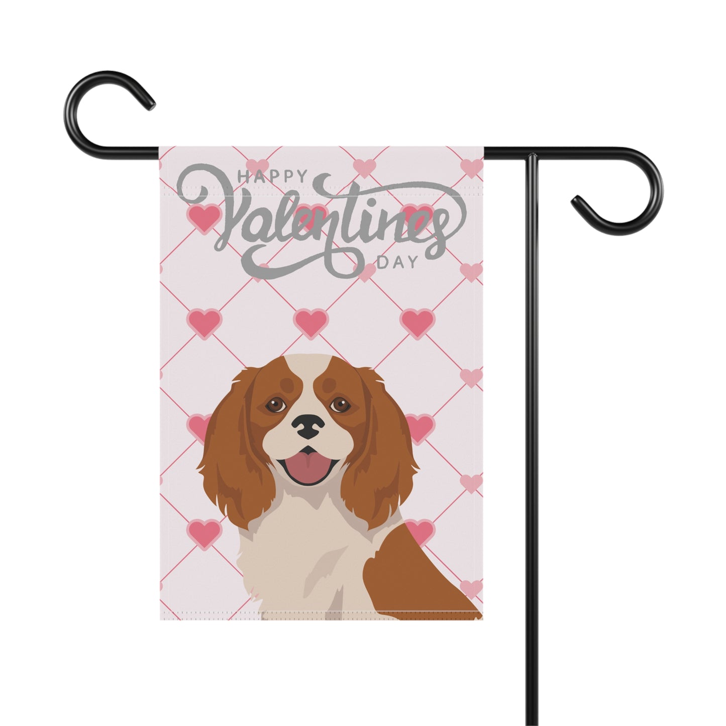 Cavalier King Charles Spaniel Dog Valentines Day Garden Flag