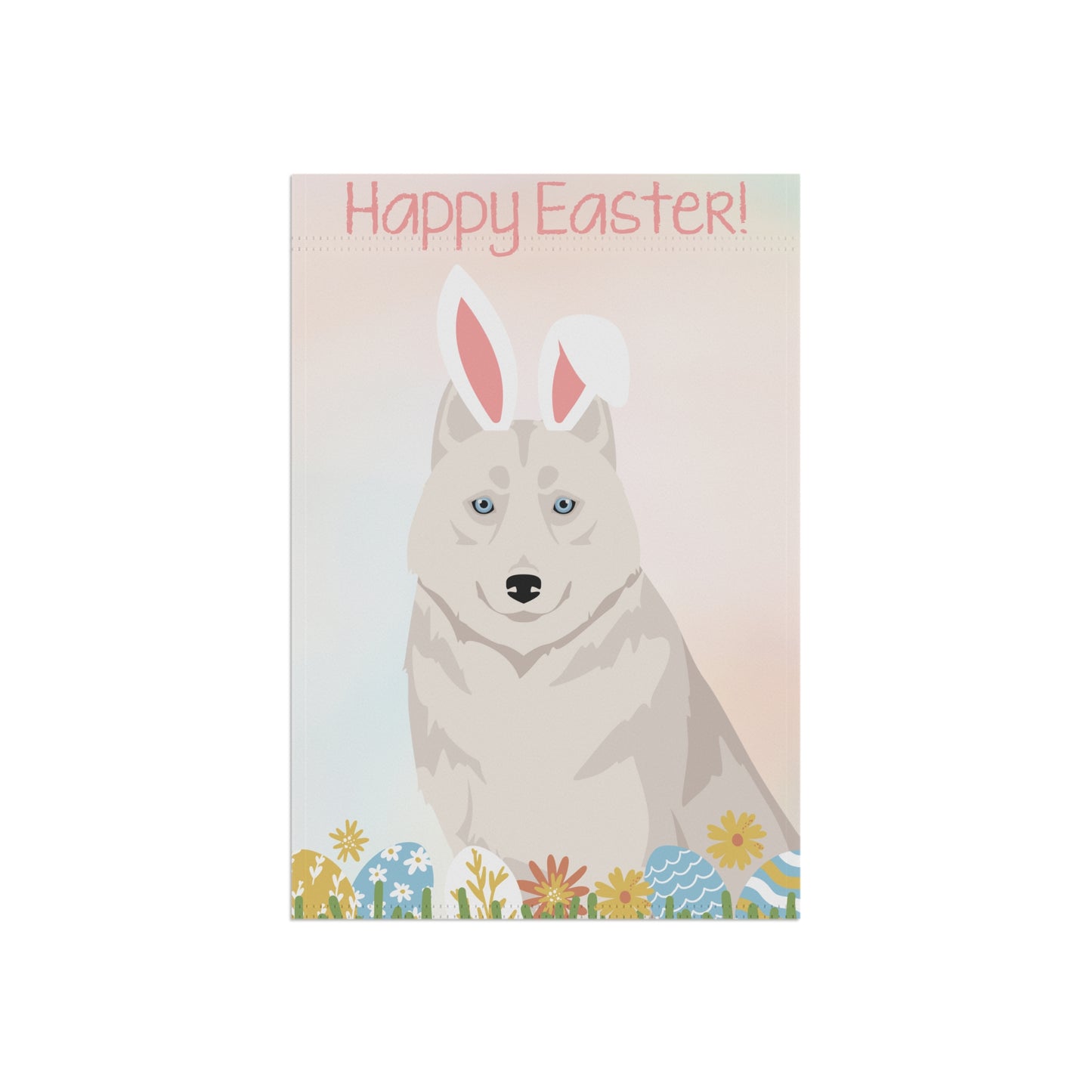 Siberian Husky Dog Happy Easter Garden Flag