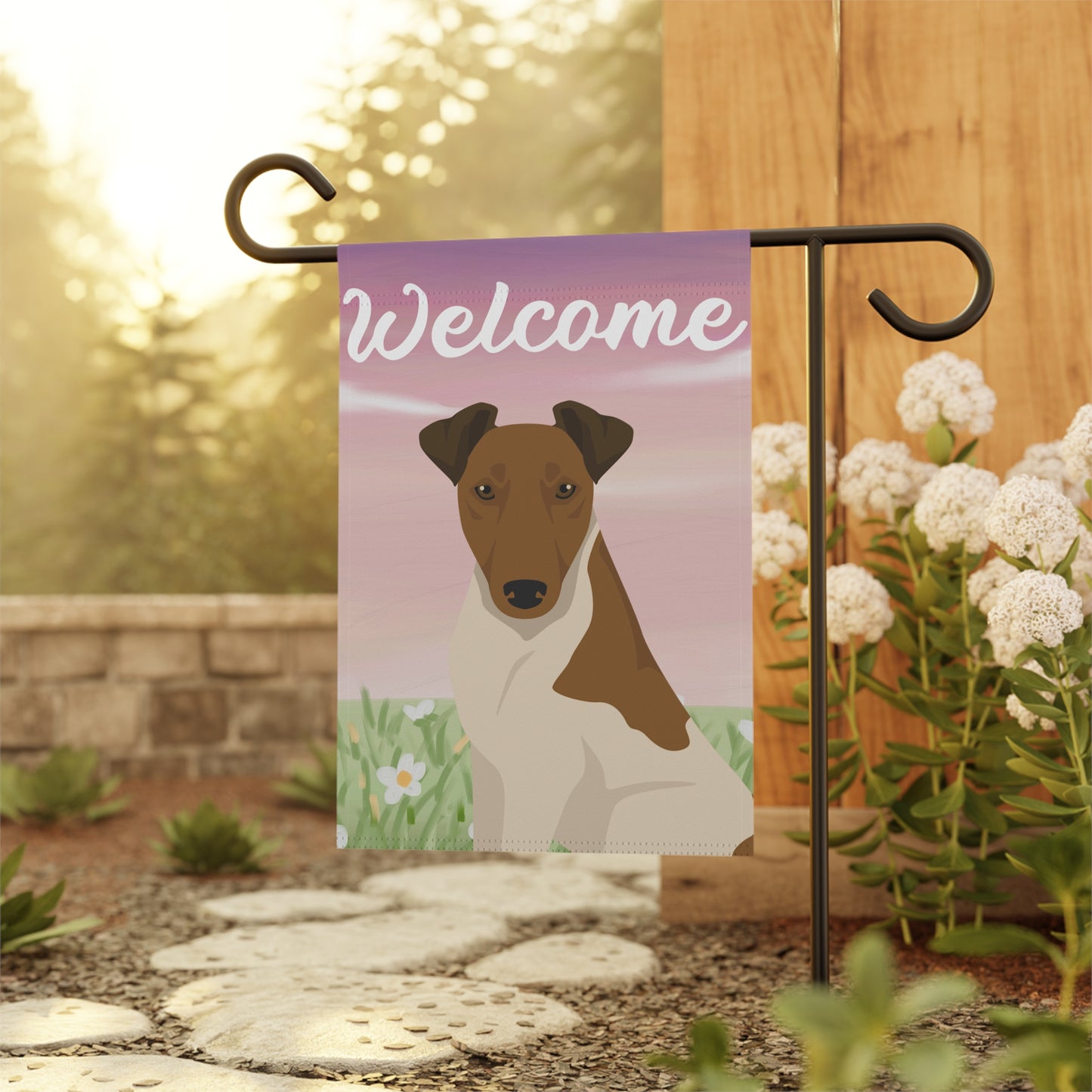 Smooth Fox Terrier Dog Welcome Garden Flag