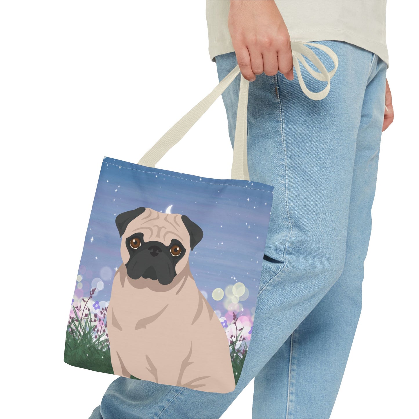 Pug Dog Tote Bag 13x13