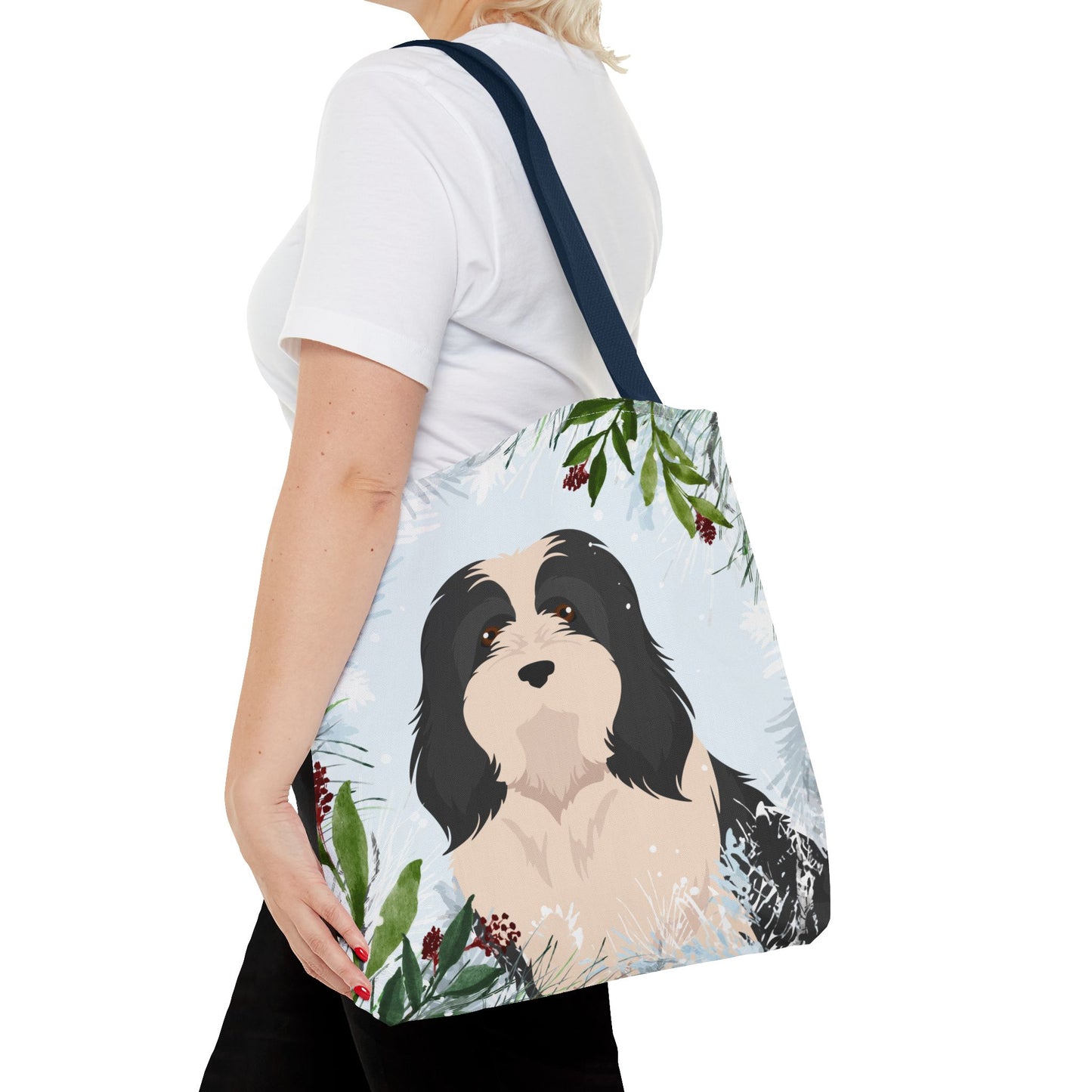 Havanese Dog Christmas Holiday Tote Bag 16x16
