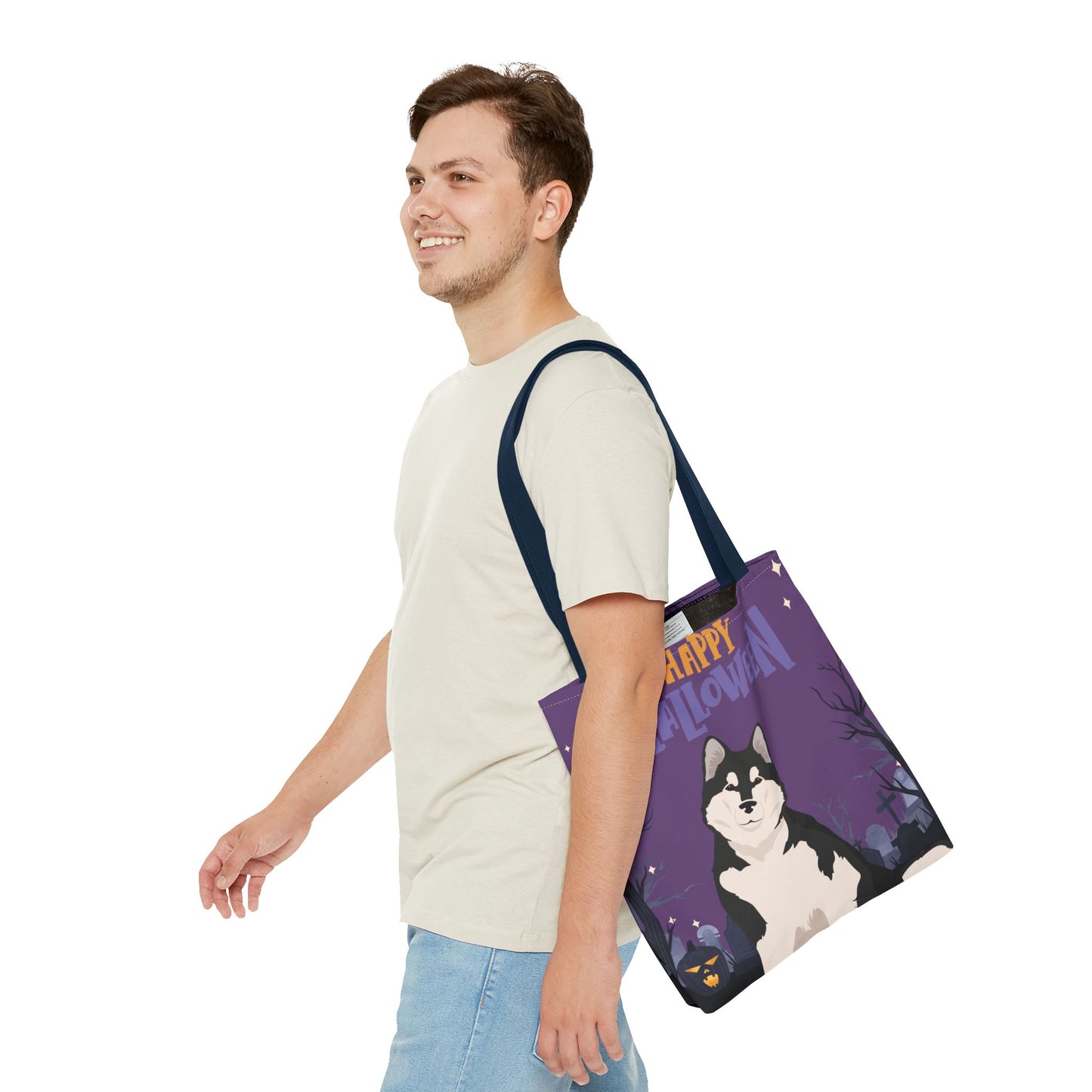 Alaskan Malamute Dog Happy Halloween Tote Bag 16x16