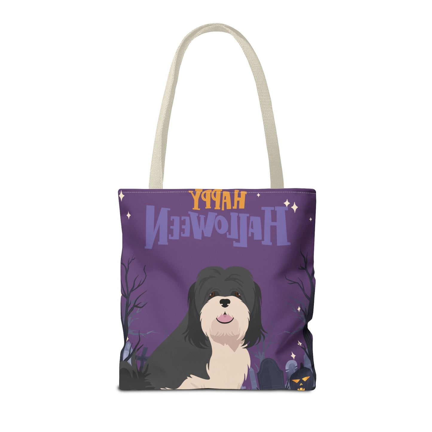Lhasa Apso Dog Happy Halloween Tote Bag 16x16