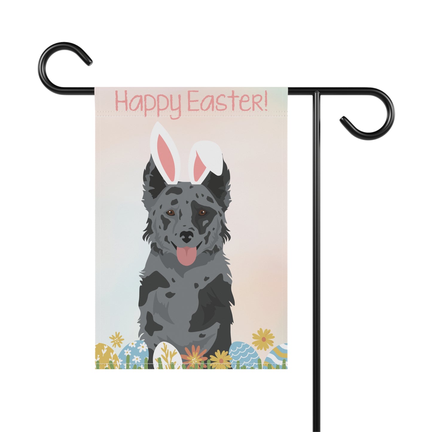 Mudi Dog Happy Easter Garden Flag