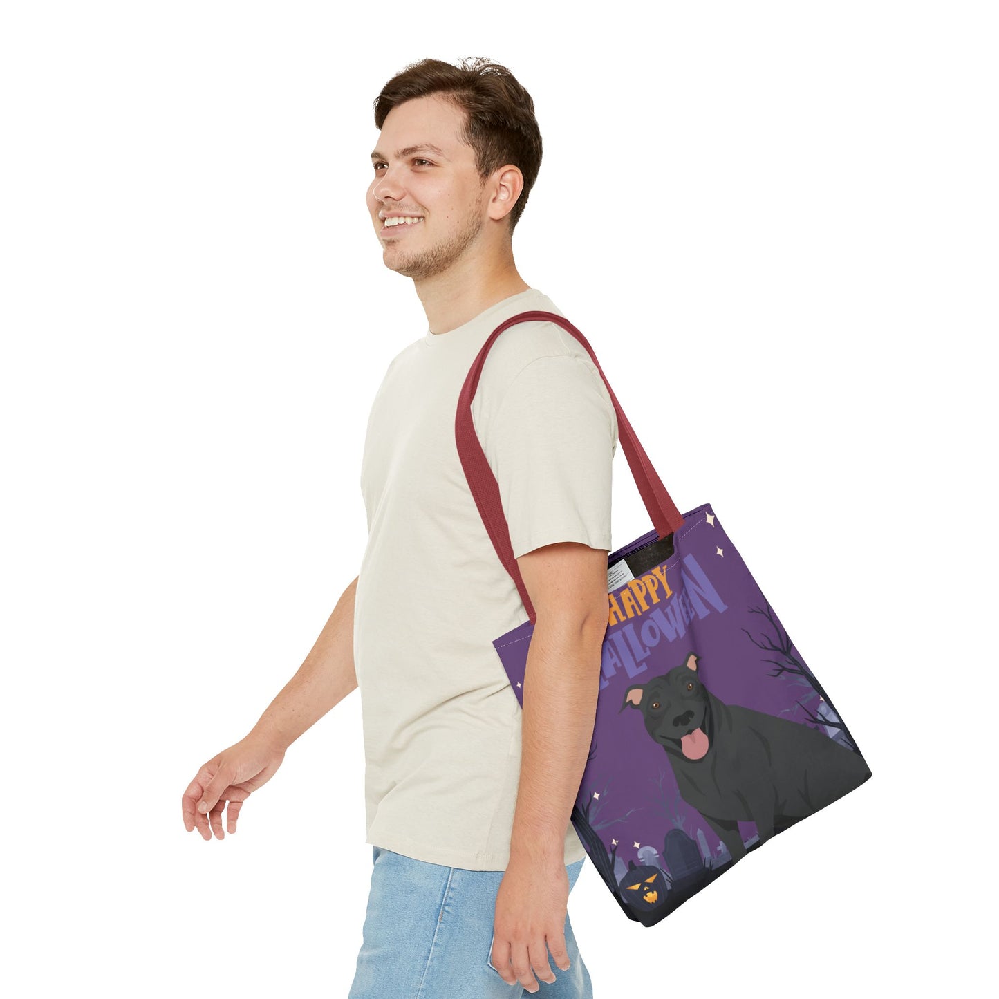 Pit Bull Dog Happy Halloween Tote Bag 16x16