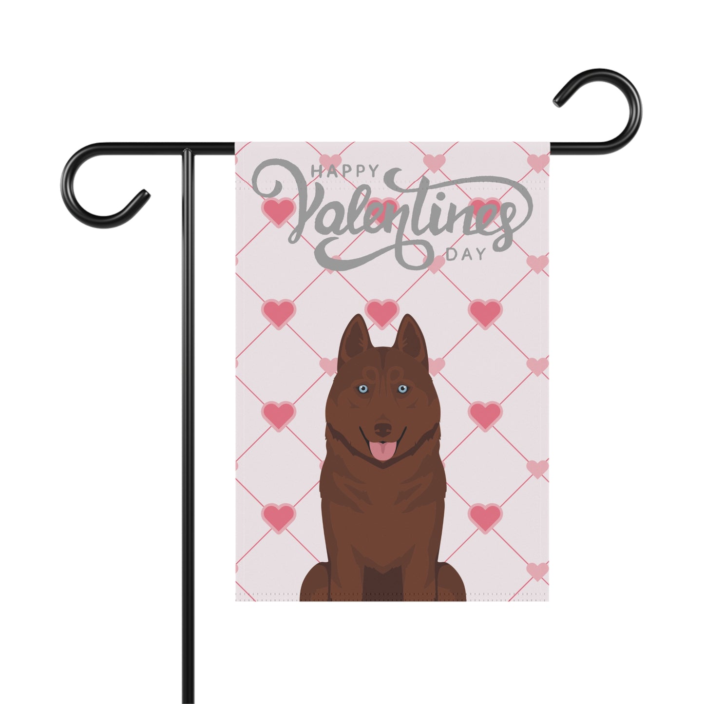 Siberian Husky Dog Valentines Day Garden Flag