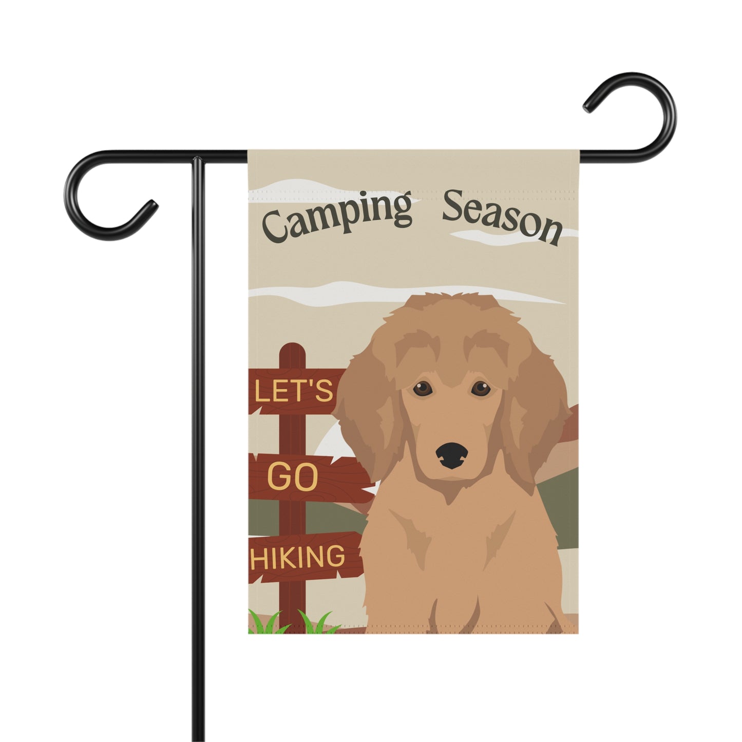 Poodle Dog Camping Garden Flag