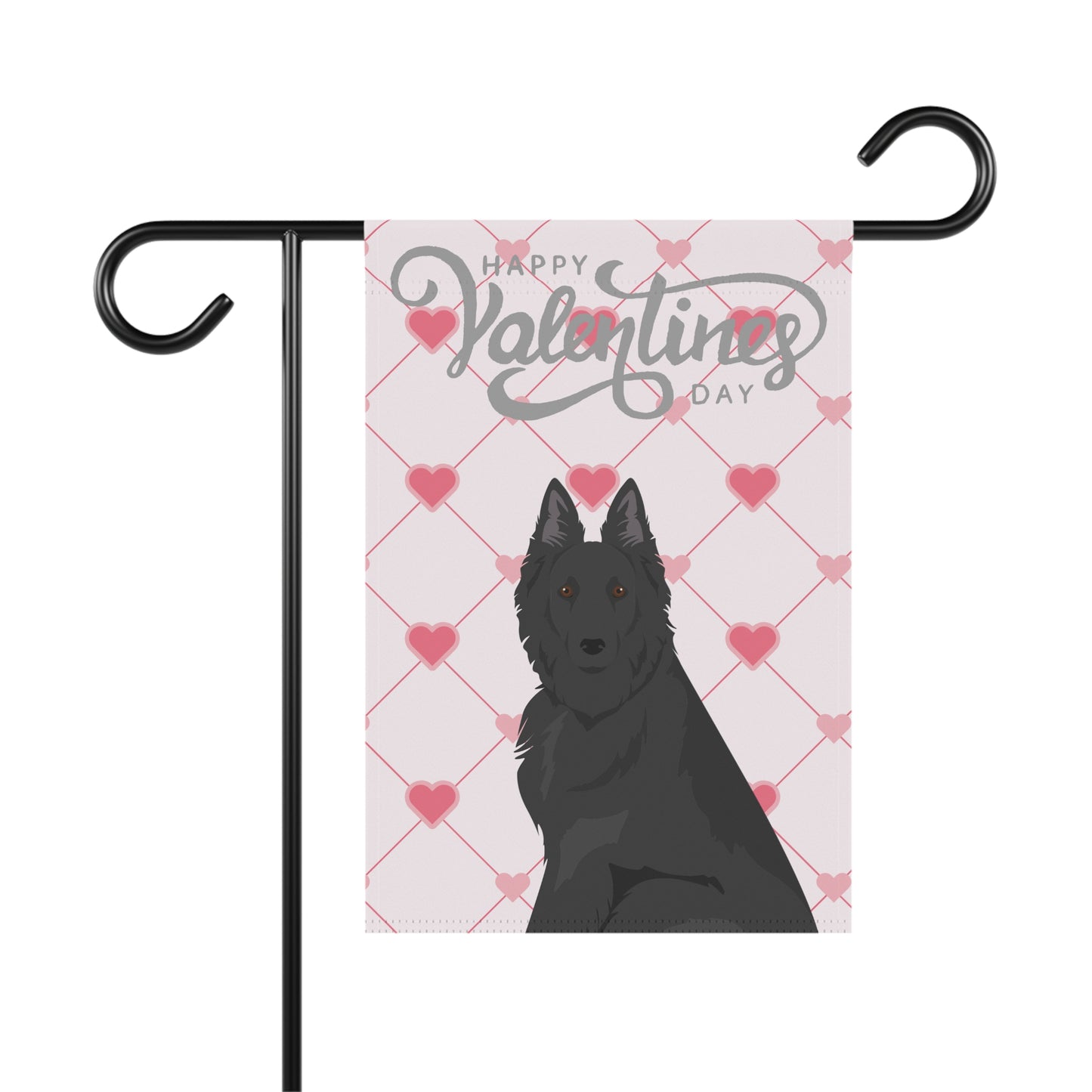 Belgian Sheepdog Dog Valentines Day Garden Flag