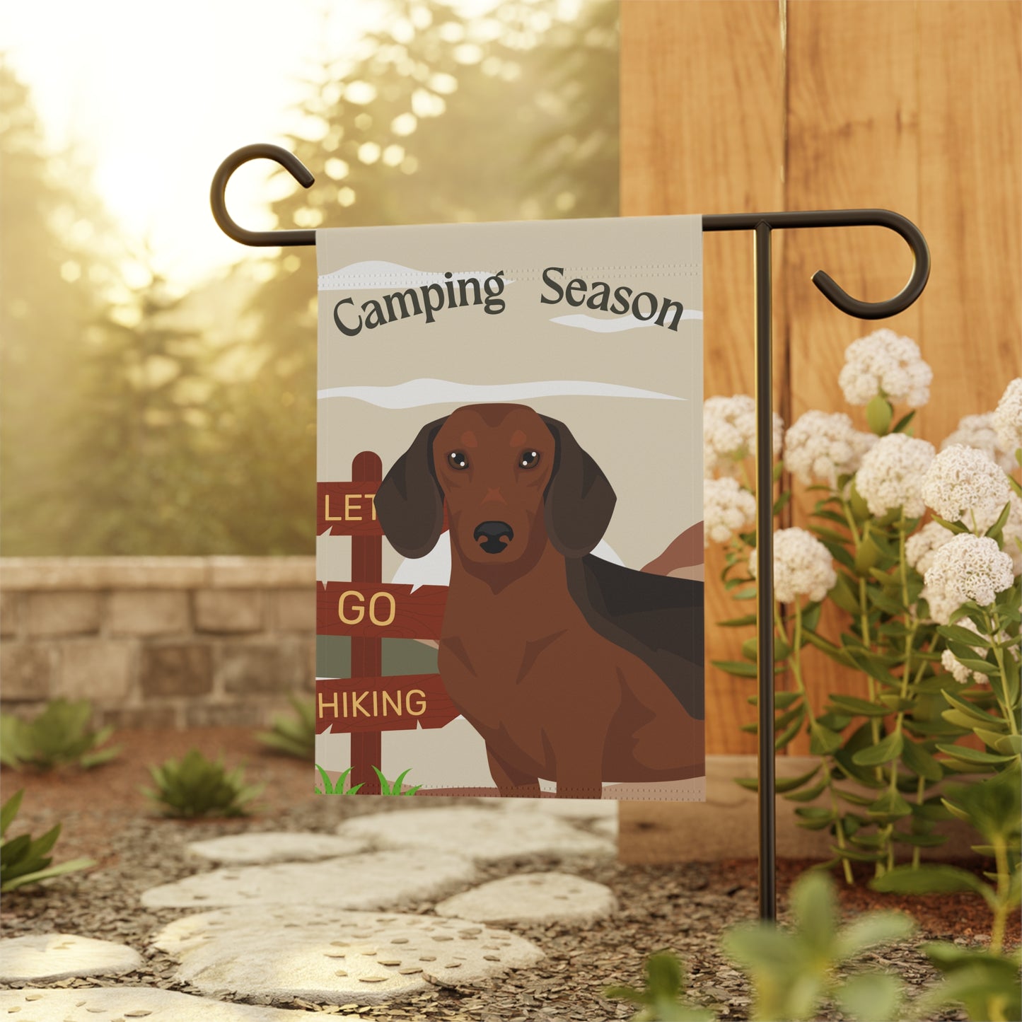 Dachshund Dog Camping Garden Flag