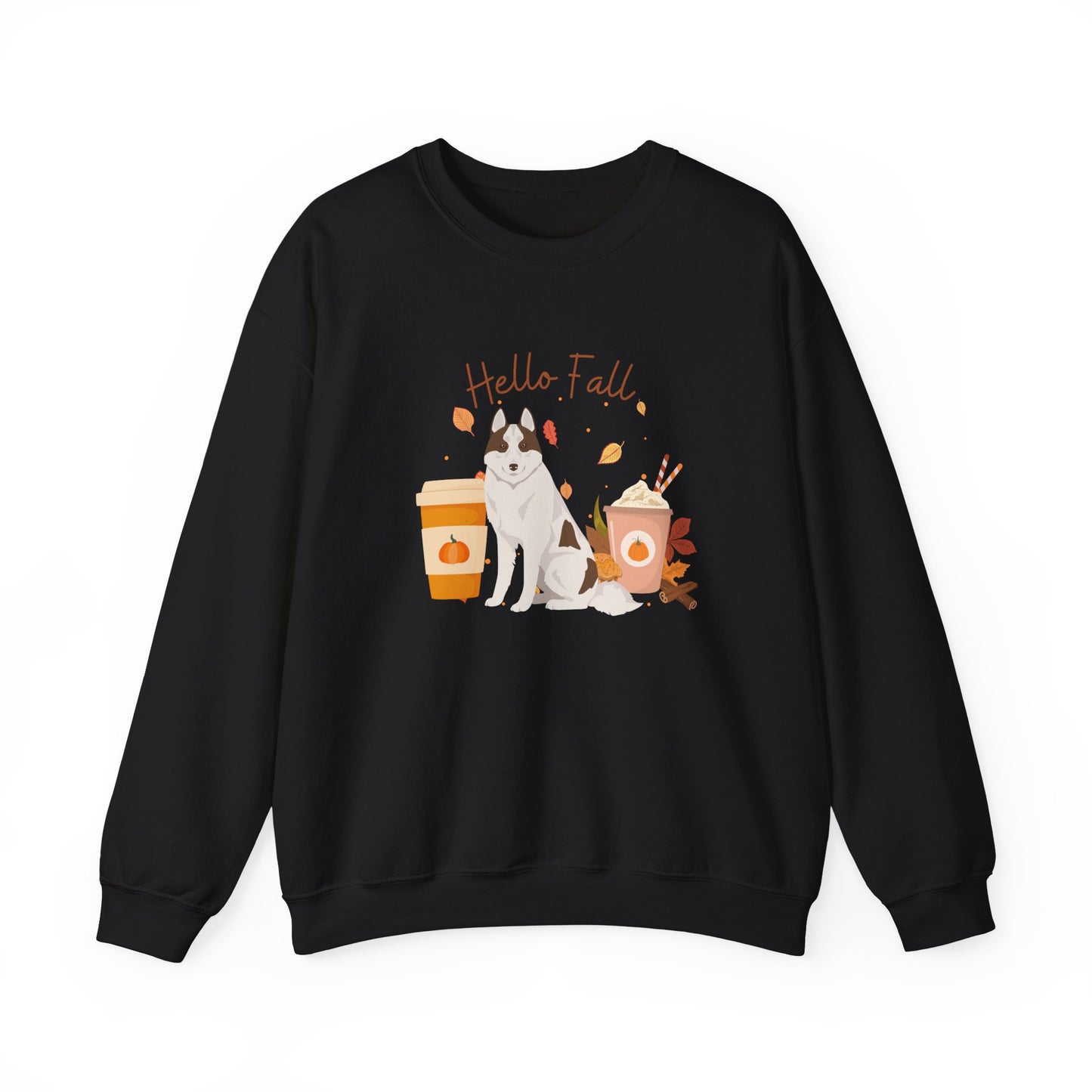Siberian Husky Dog Fall Halloween Unisex Heavy Blend Crewneck Sweatshirt