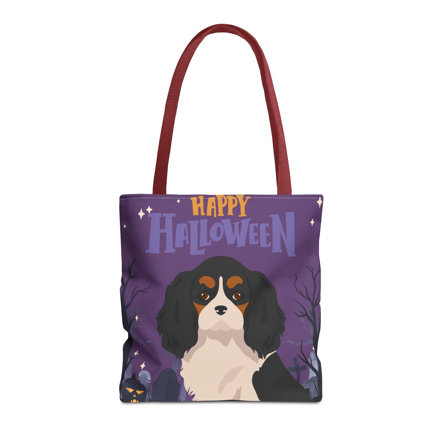 Cavalier King Charlre Spaniel Dog Happy Halloween Tote Bag 16x16