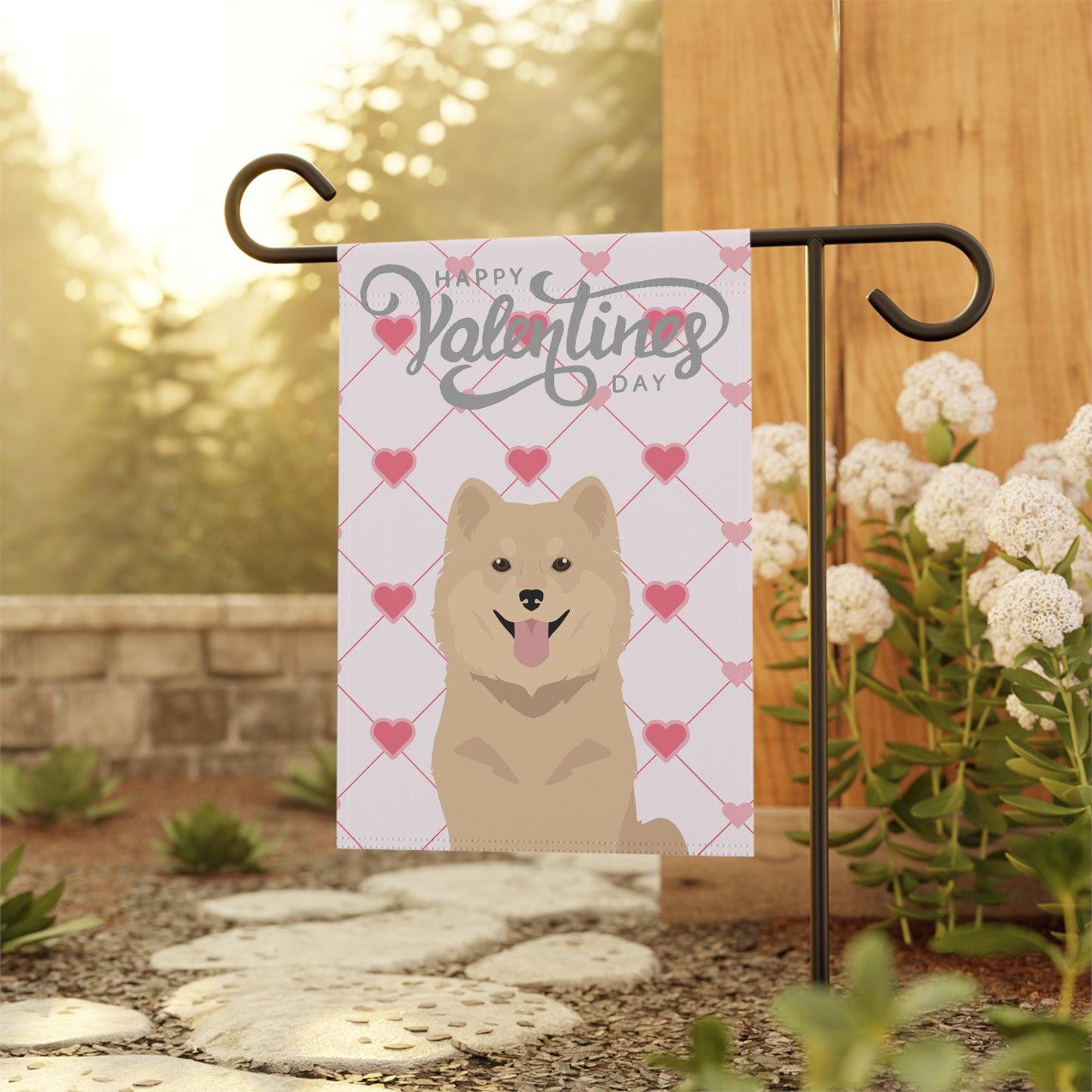 Finnish Lapphund Dog Valentines Day Garden Flag