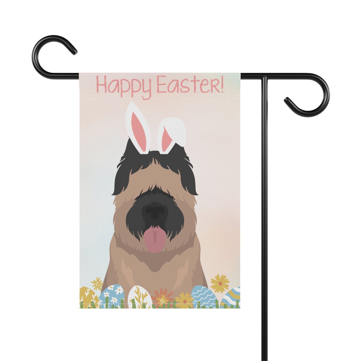 Briard Dog Happy Easter Garden Flag