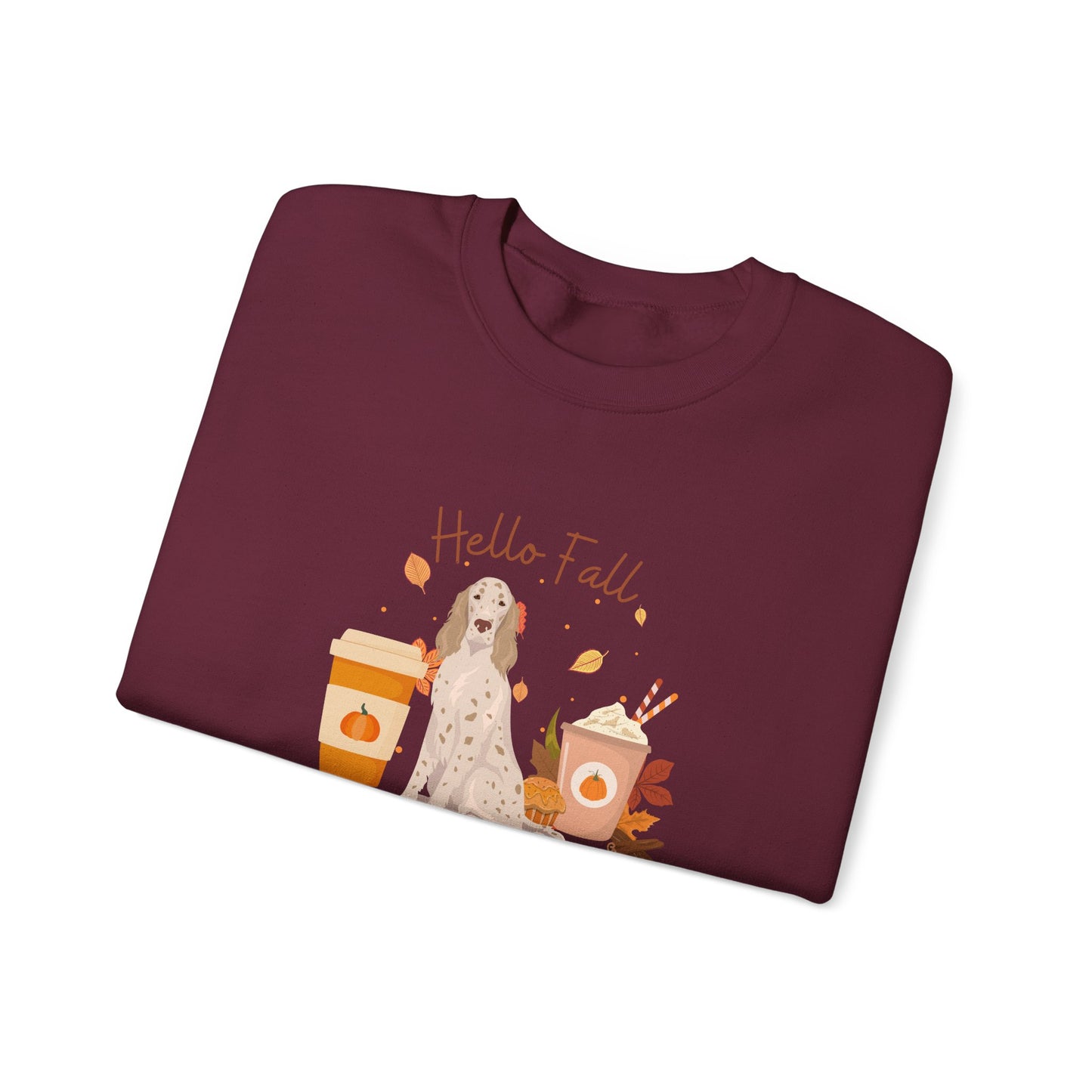 English Setter Dog Fall Unisex Heavy Blend Crewneck Sweatshirt