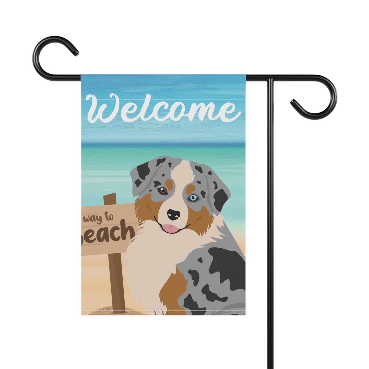 Miniature American Shepherd Dog Garden Flag
