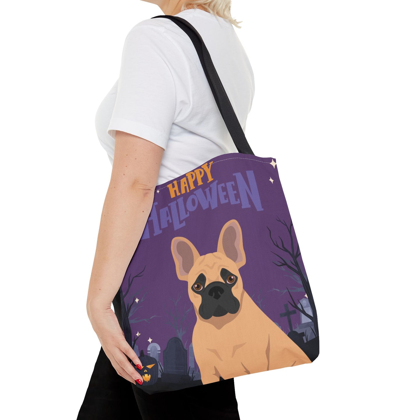 French Bulldog Dog Happy Halloween Tote Bag 16x16