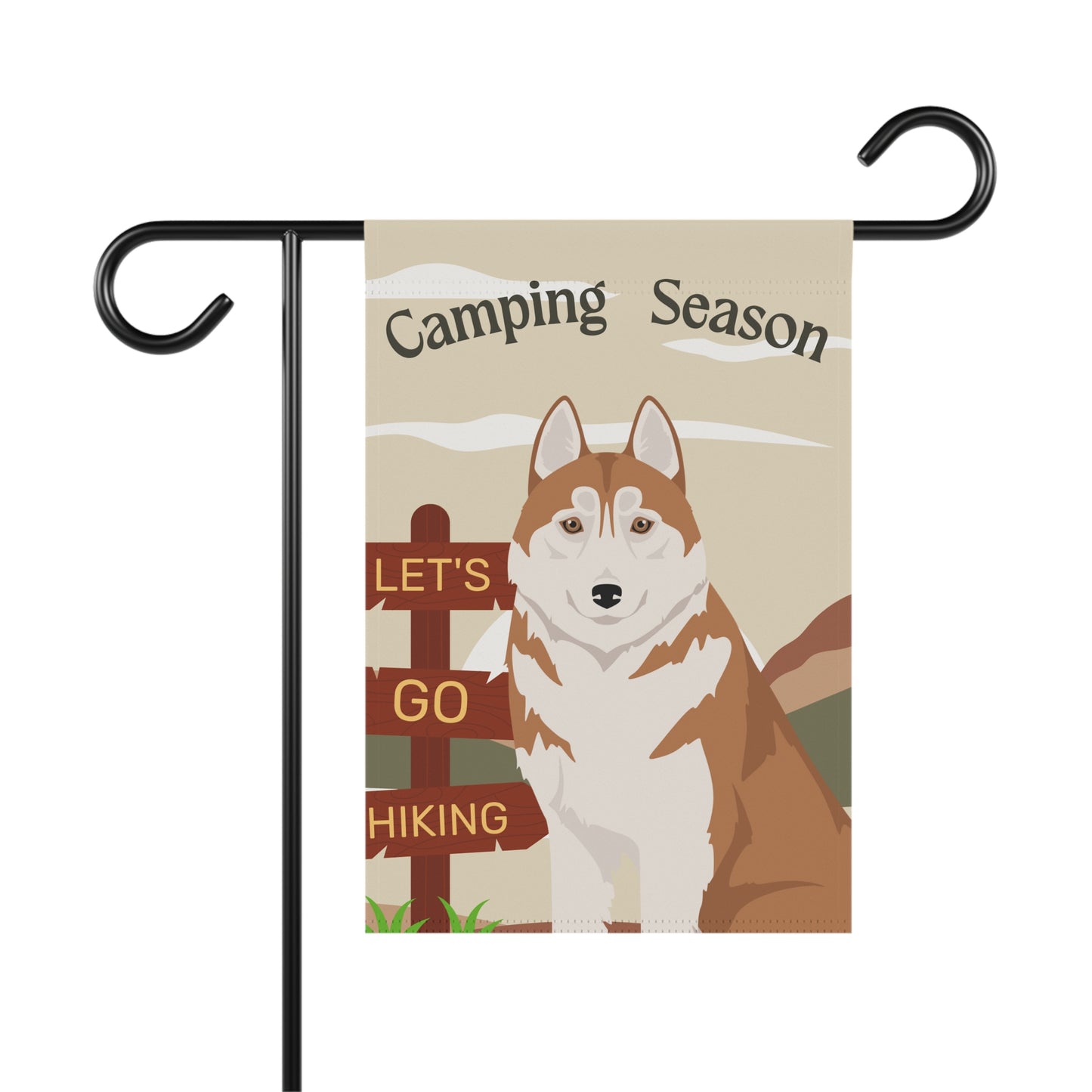Siberian Husky Dog Camping Garden Flag