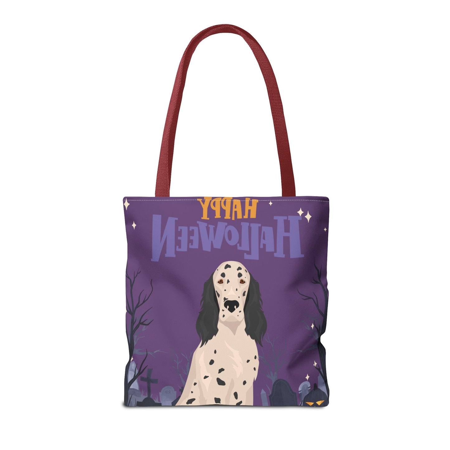English Setter Dog Happy Halloween Tote Bag 16x16