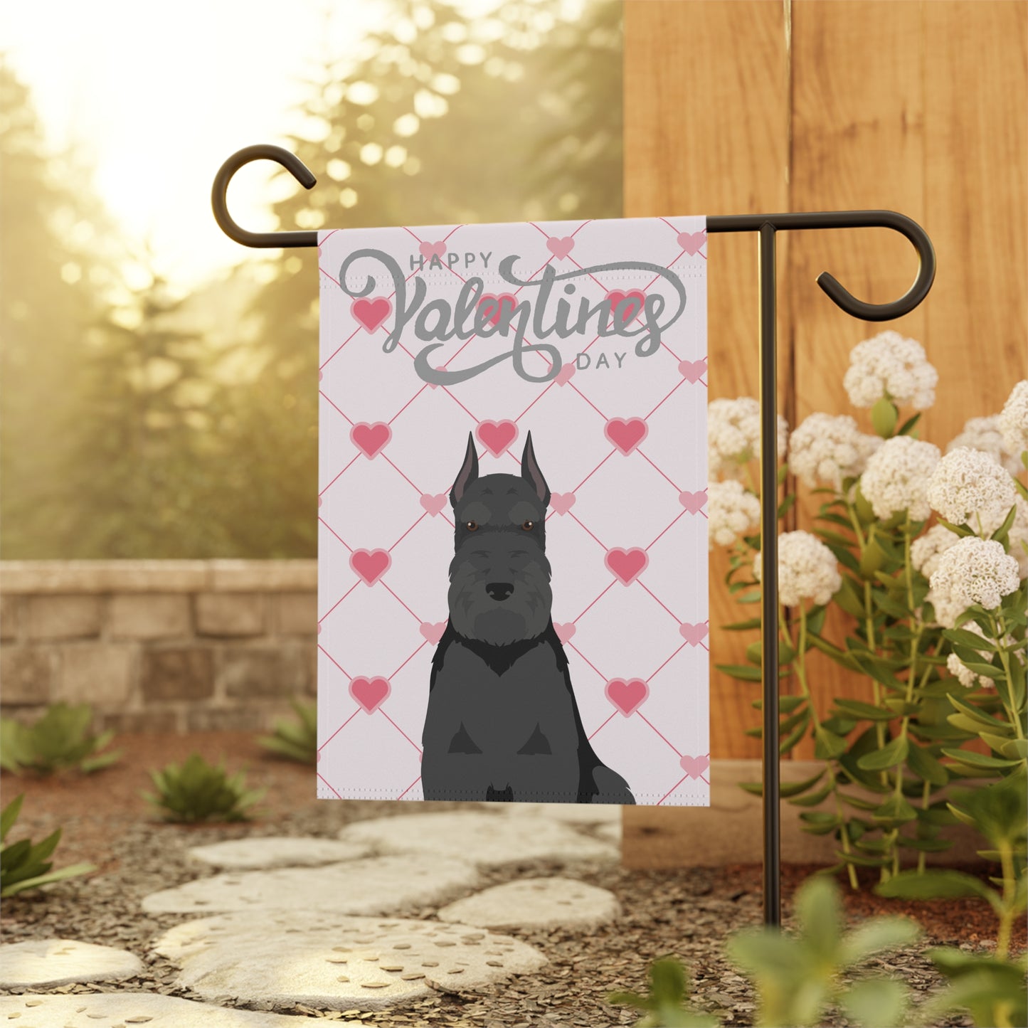 Schnauzer Dog Valentines Day Garden Flag