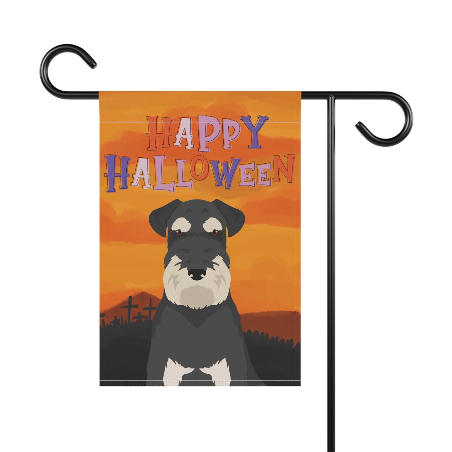 Schnauzer Dog Halloween Garden Flag