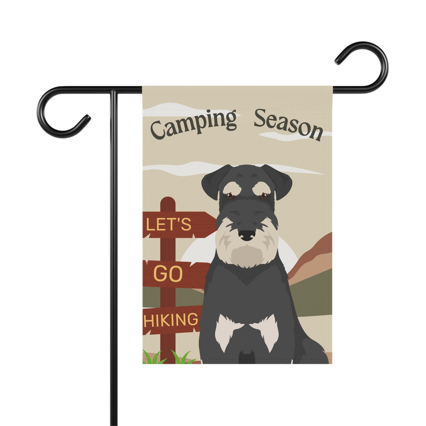 Schnauzer Dog Camping Garden Flag