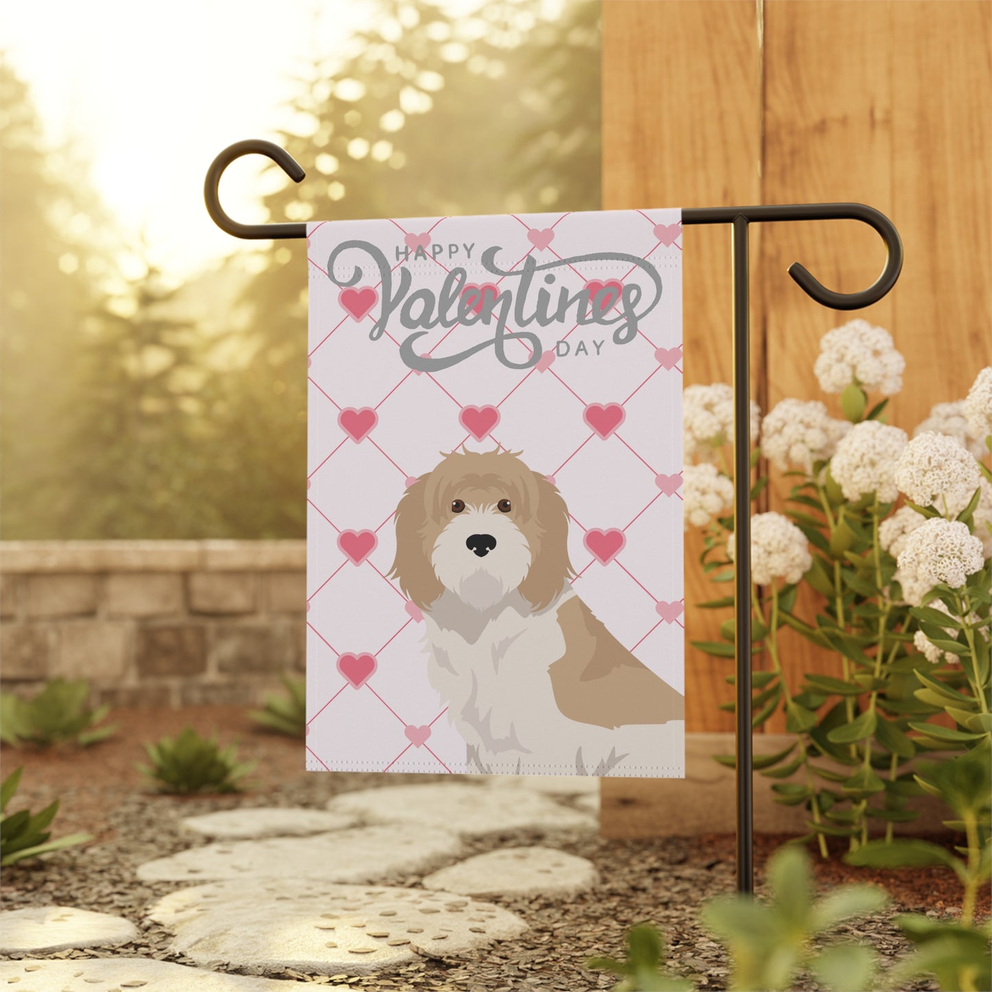 Grand Bassett Griffon Vendeen Dog Valentines Day Garden Flag
