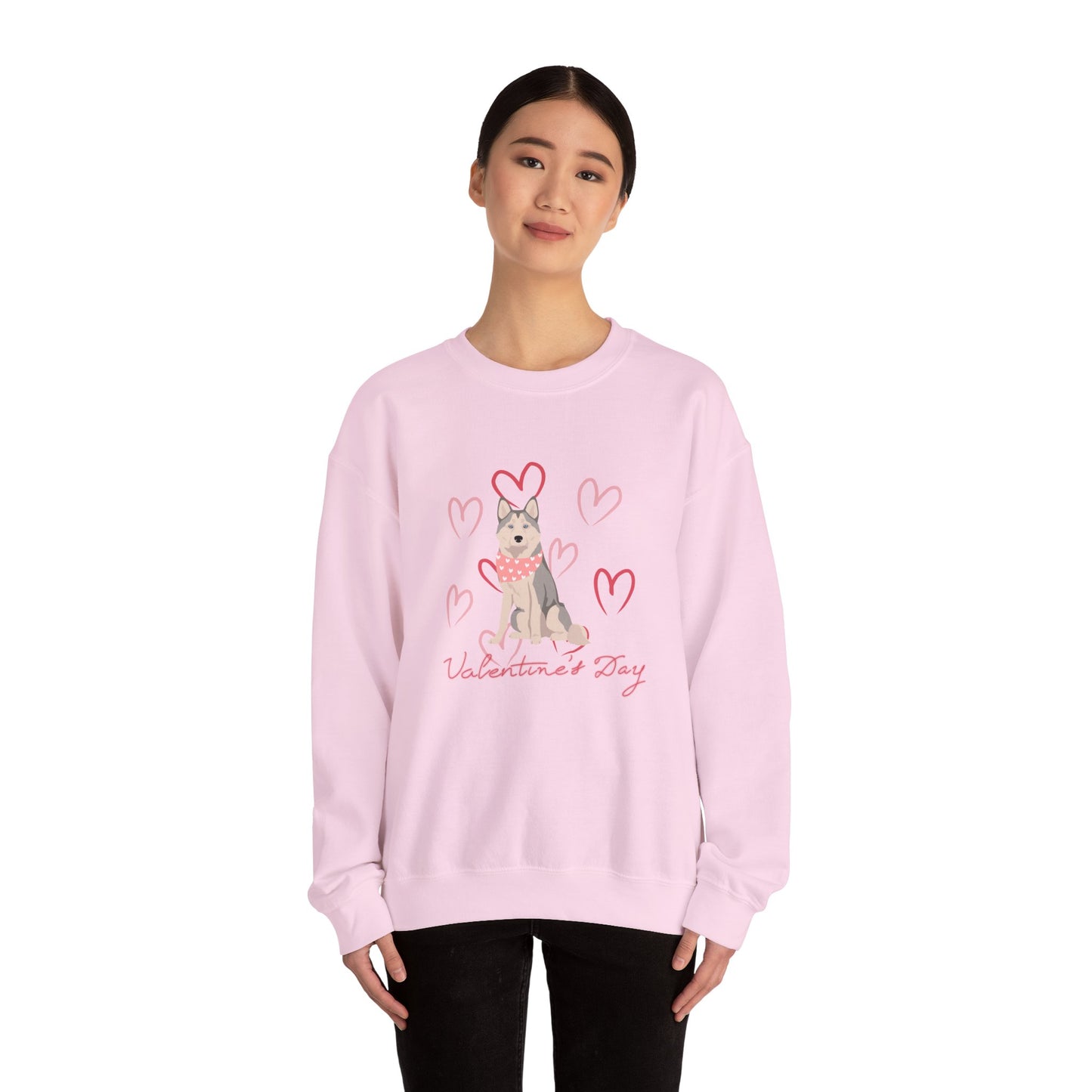 Alaskan Husky Dog Valentines Day Unisex Heavy Blend Crewneck Sweatshirt